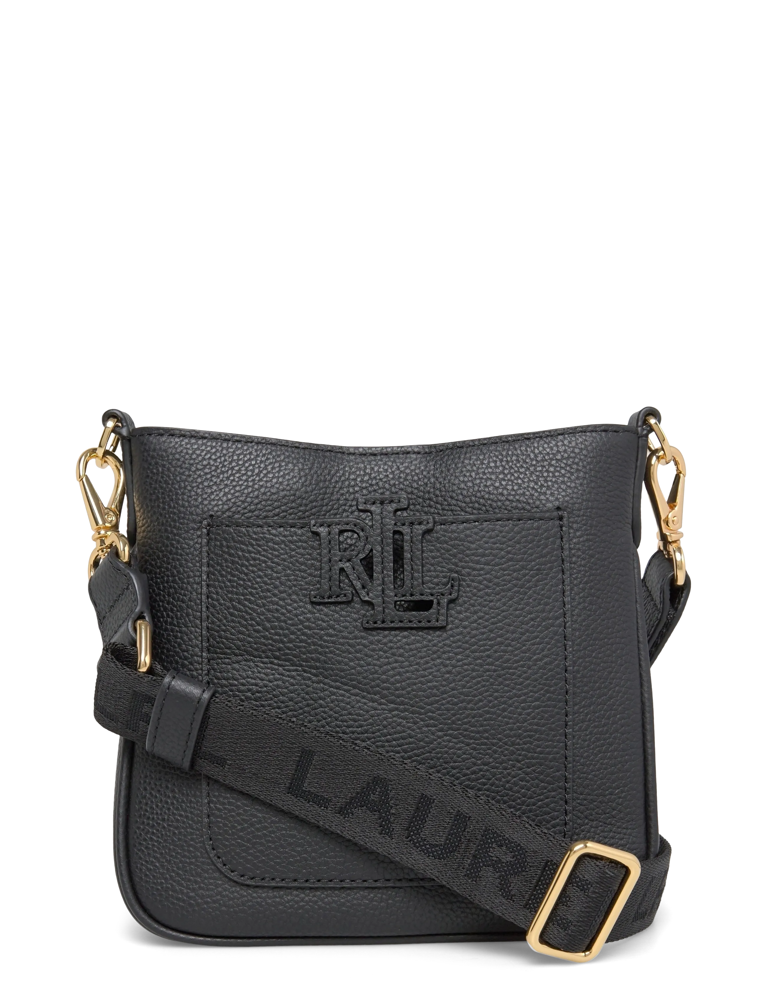 Lauren Ralph Lauren PEBBLED LTHR/WEB-CMRYN SM CRS-CXB-S - Vesker - BLACK / black