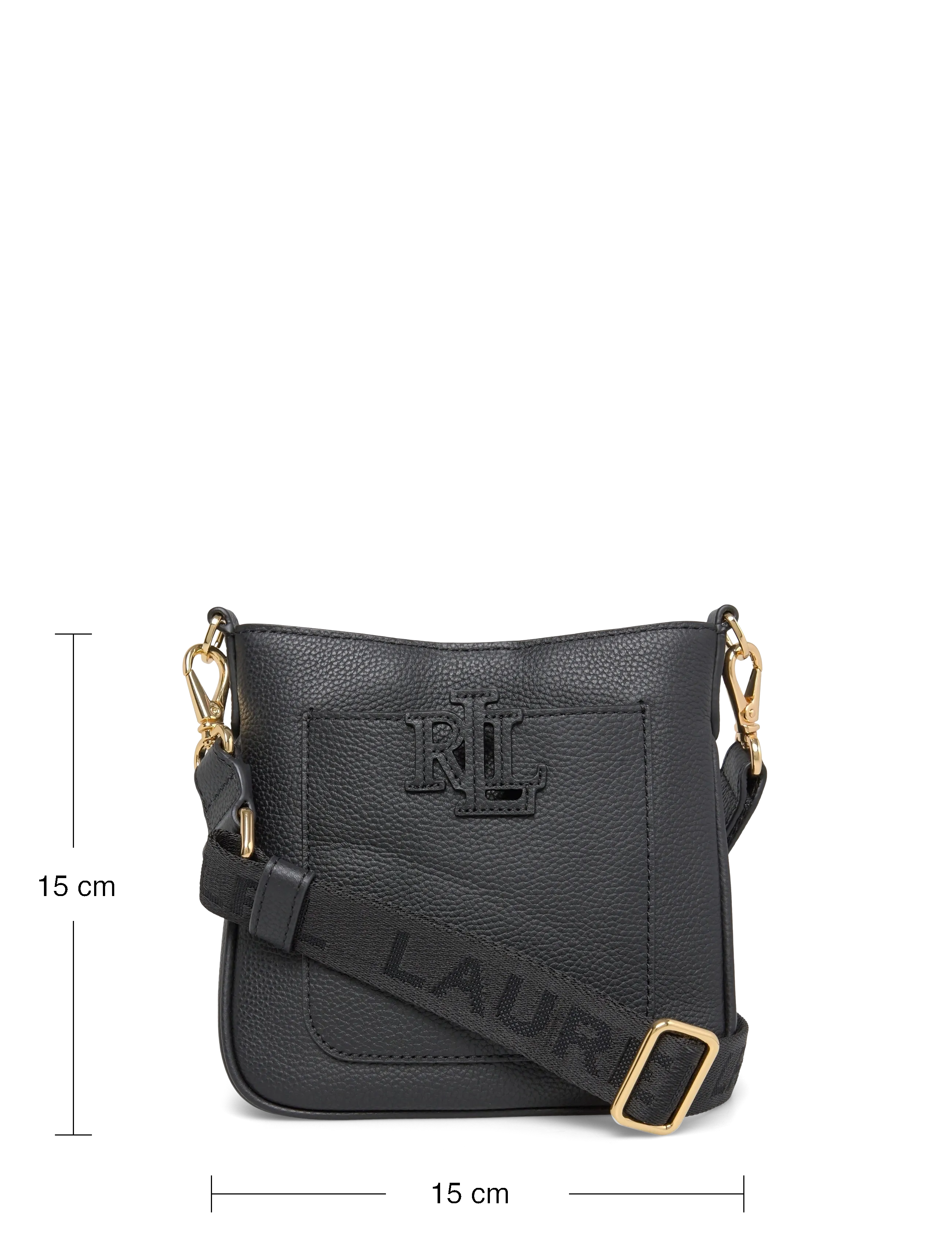Lauren Ralph Lauren - PEBBLED LTHR/WEB-CMRYN SM CRS-CXB-S - crossbody bags - black - 3