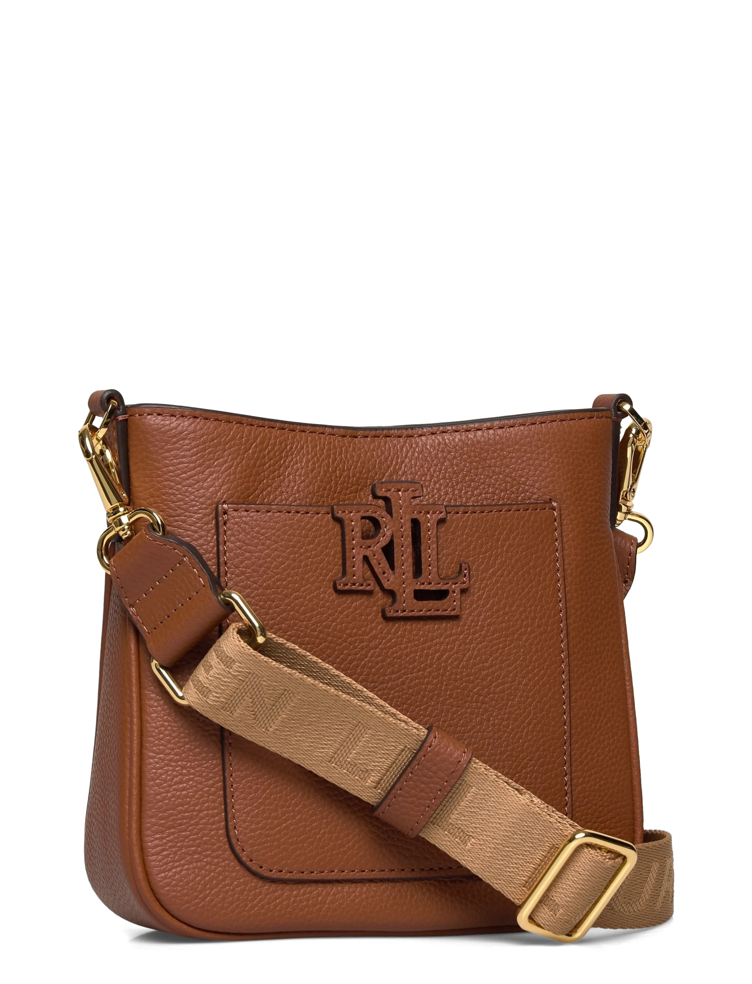 Lauren Ralph Lauren - PEBBLED LTHR/WEB-CMRYN SM CRS-CXB-S - umhängetaschen - lauren tan - 2