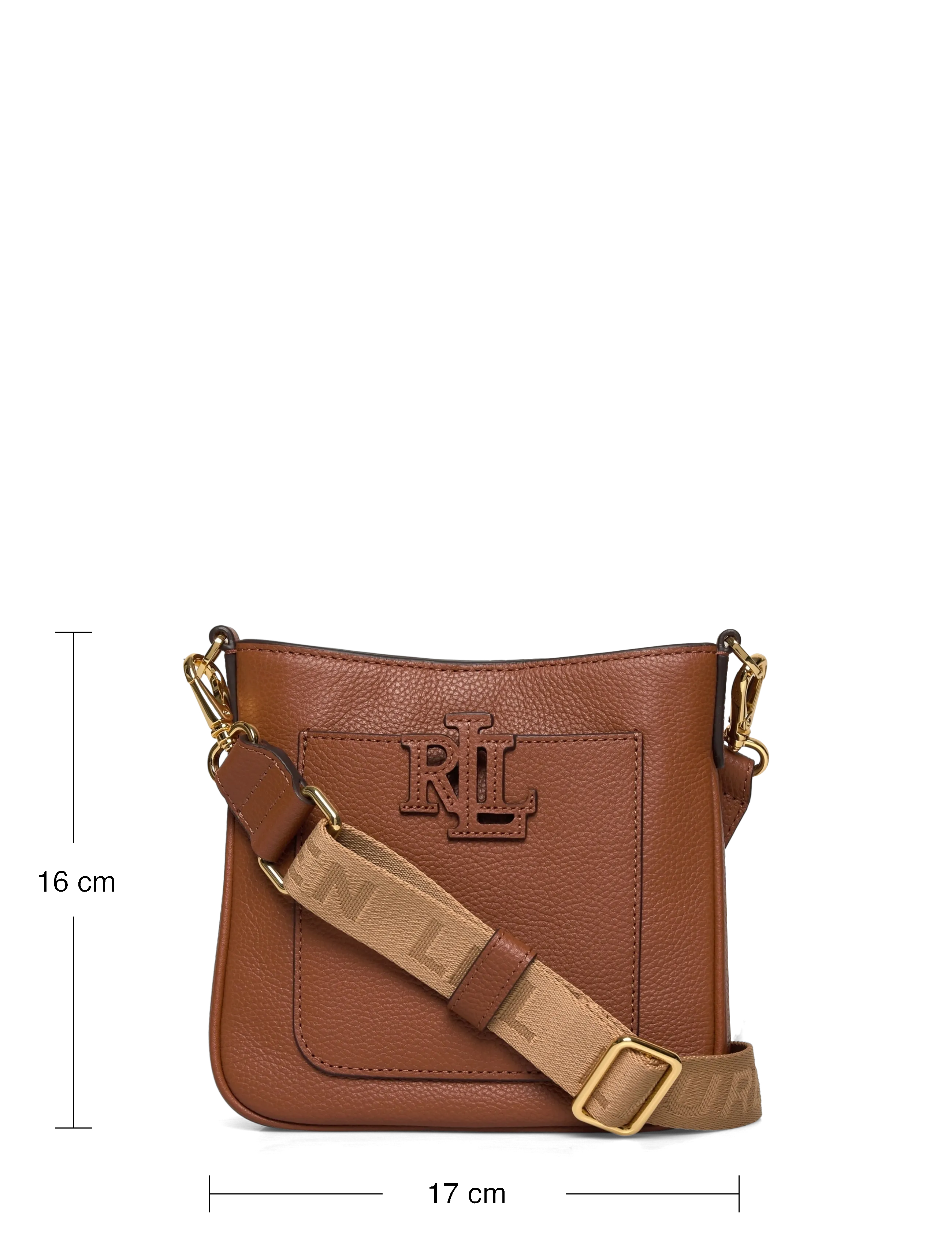 Lauren Ralph Lauren - PEBBLED LTHR/WEB-CMRYN SM CRS-CXB-S - umhängetaschen - lauren tan - 3