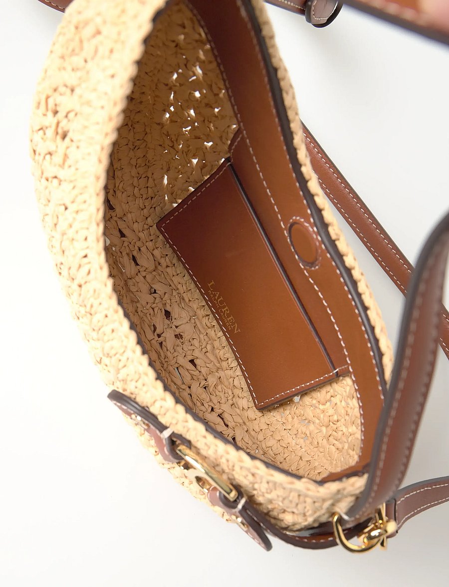 Lauren Ralph Lauren - Woven Straw Small Tasha Crossbody Bag - everyday style - natural/lauren ta - 5