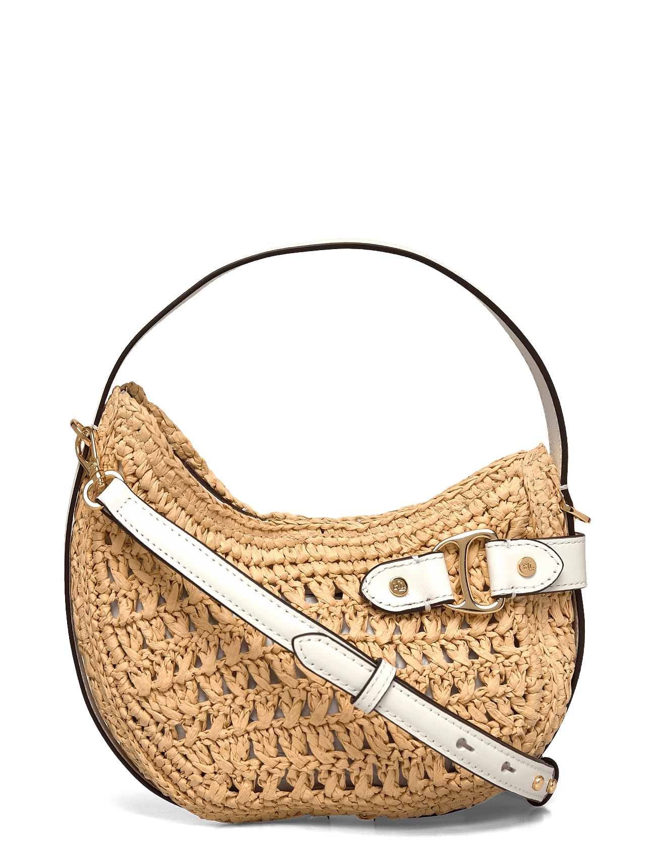 Woven Straw Small Tasha Crossbody Bag Beige Lauren Ralph Lauren