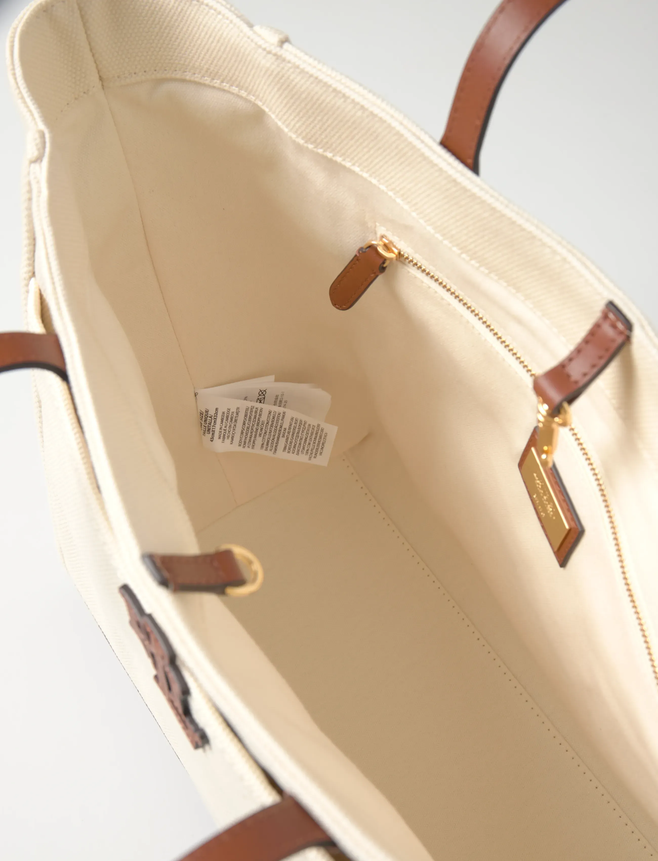 Lauren Ralph Lauren - Canvas Large Cameryn Tote Bag - tote bags - natural/lauren ta - 5