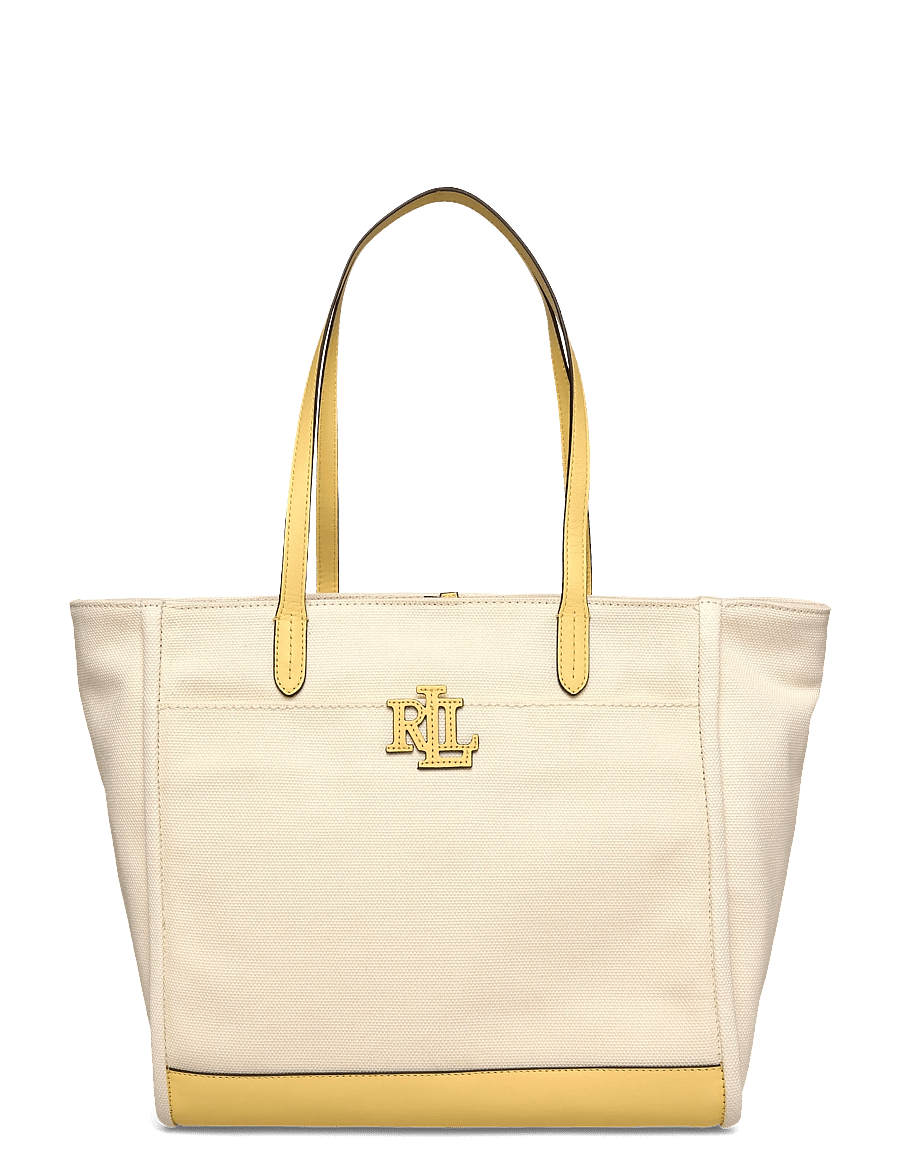Lauren Ralph Lauren - Canvas Large Cameryn Tote Bag - tote bags - natural/lemon sor - 0