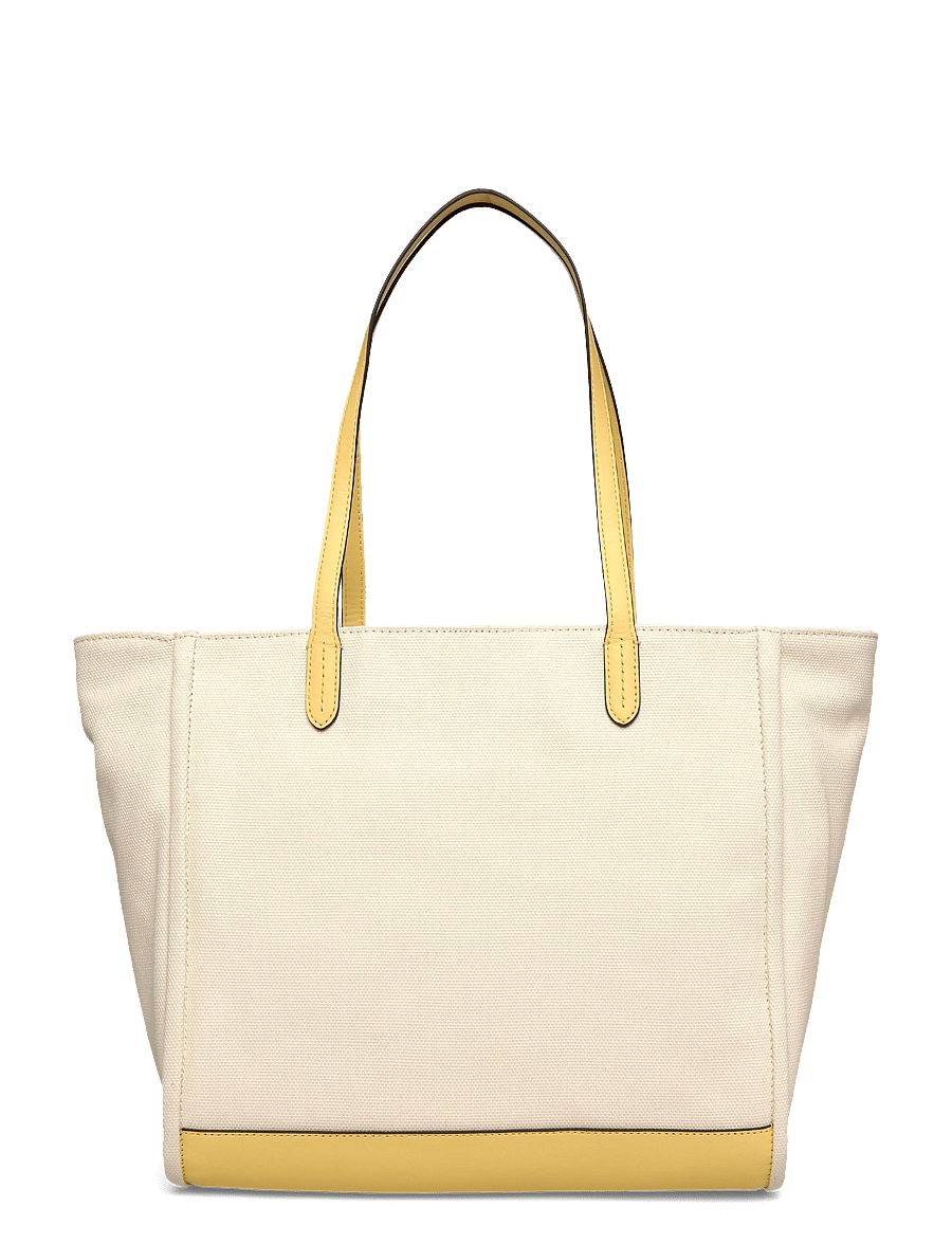 Lauren Ralph Lauren - Canvas Large Cameryn Tote Bag - tote bags - natural/lemon sor - 1