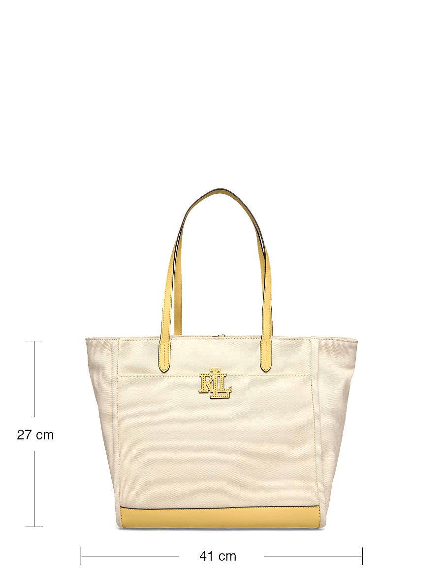 Lauren Ralph Lauren - Canvas Large Cameryn Tote Bag - tote bags - natural/lemon sor - 3