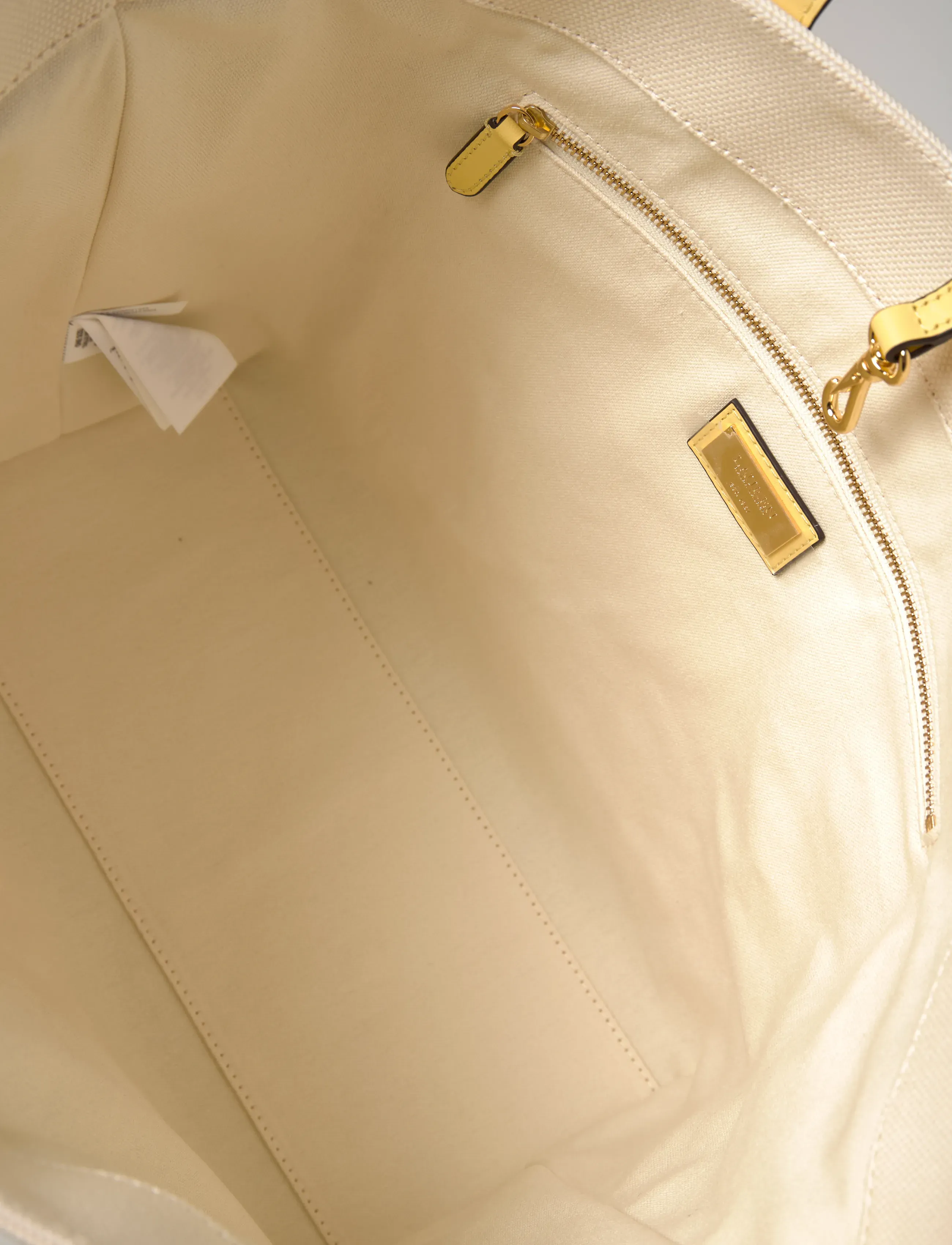 Lauren Ralph Lauren - Canvas Large Cameryn Tote Bag - tote bags - natural/lemon sor - 5