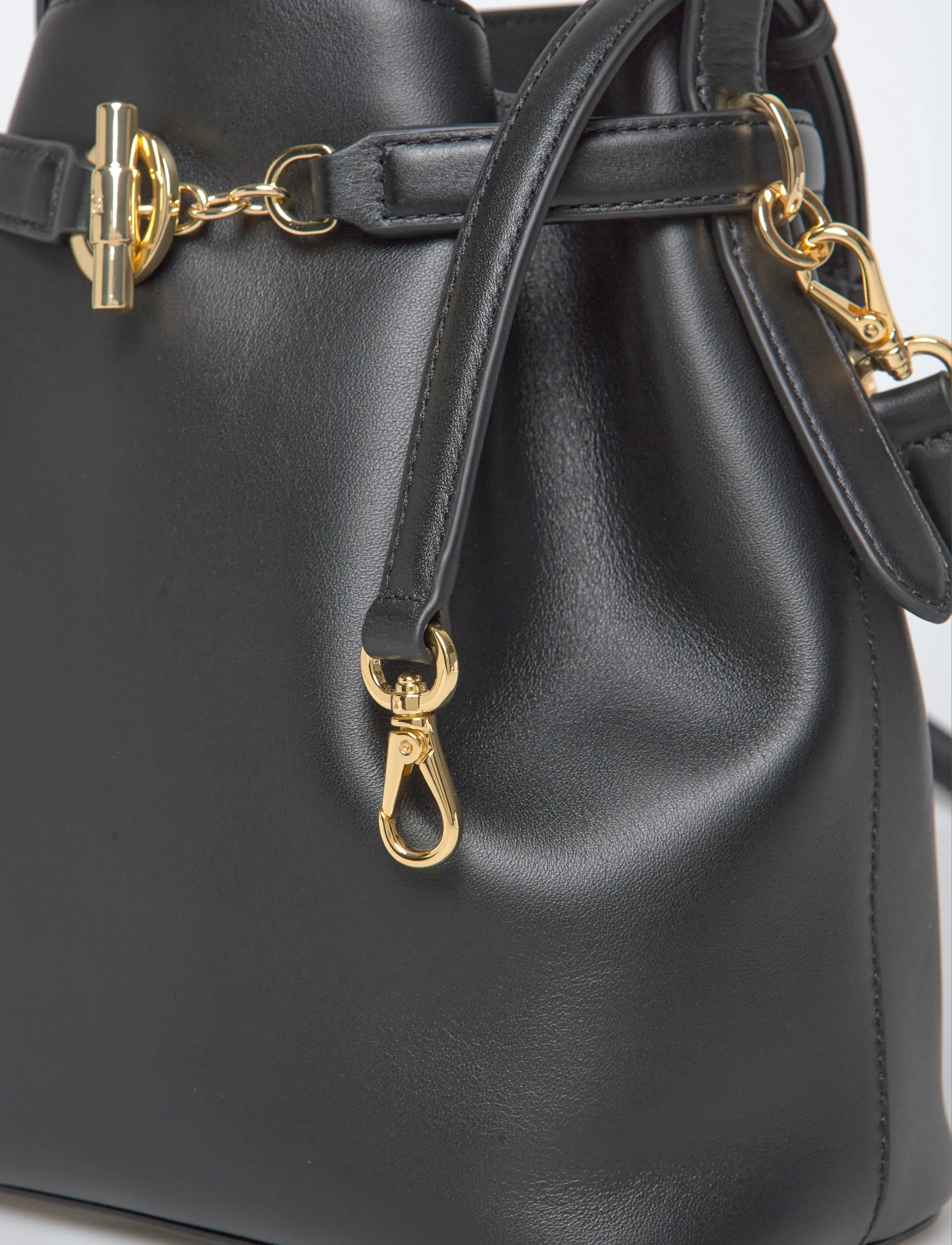 Lauren Ralph Lauren - Leather Medium Blaike Bucket Bag - everyday style - black - 4