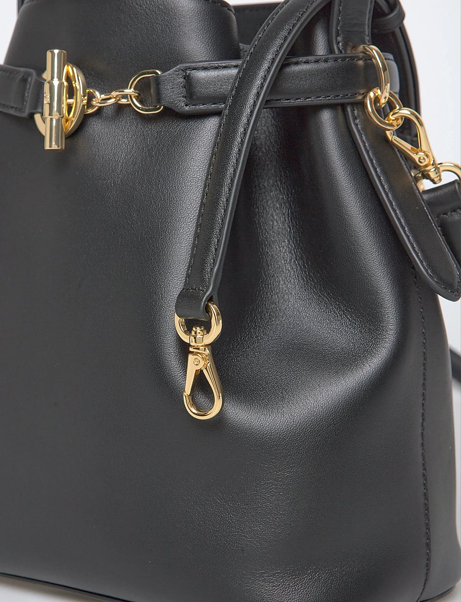 Lauren Ralph Lauren - Leather Medium Blaike Bucket Bag - everyday style - black - 4