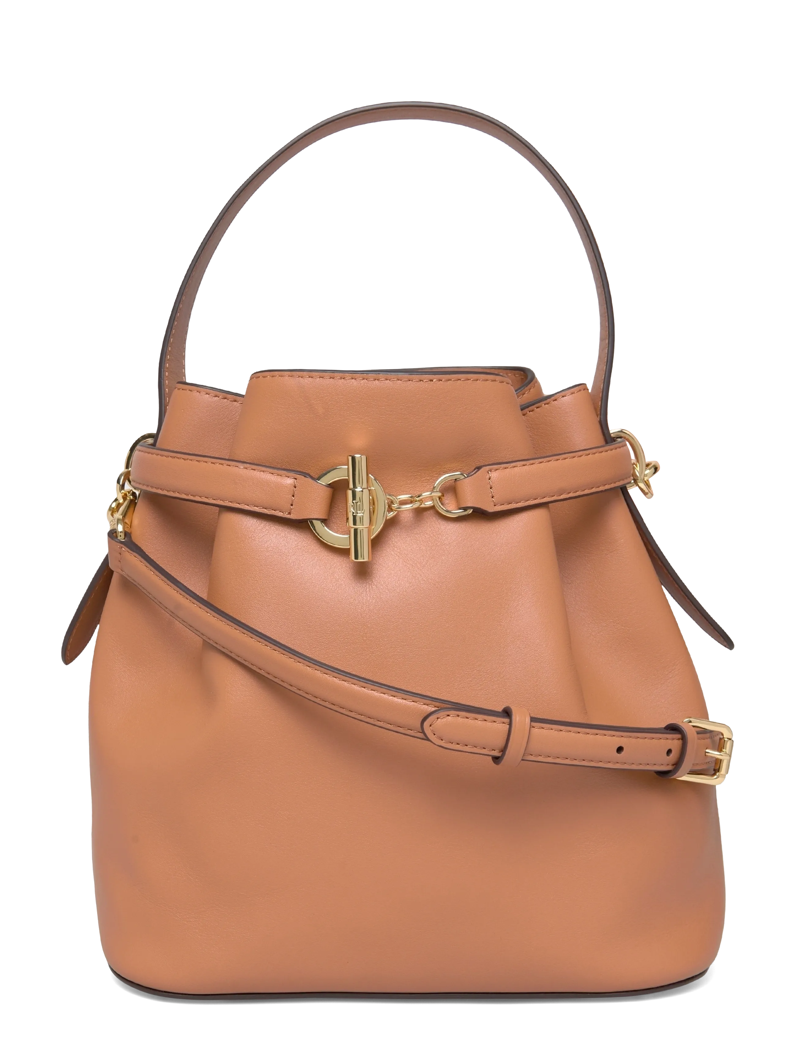 Lauren Ralph Lauren Leather Medium Blaike Bucket Bag, One Size, Beige, Tasker > Spande, Dame