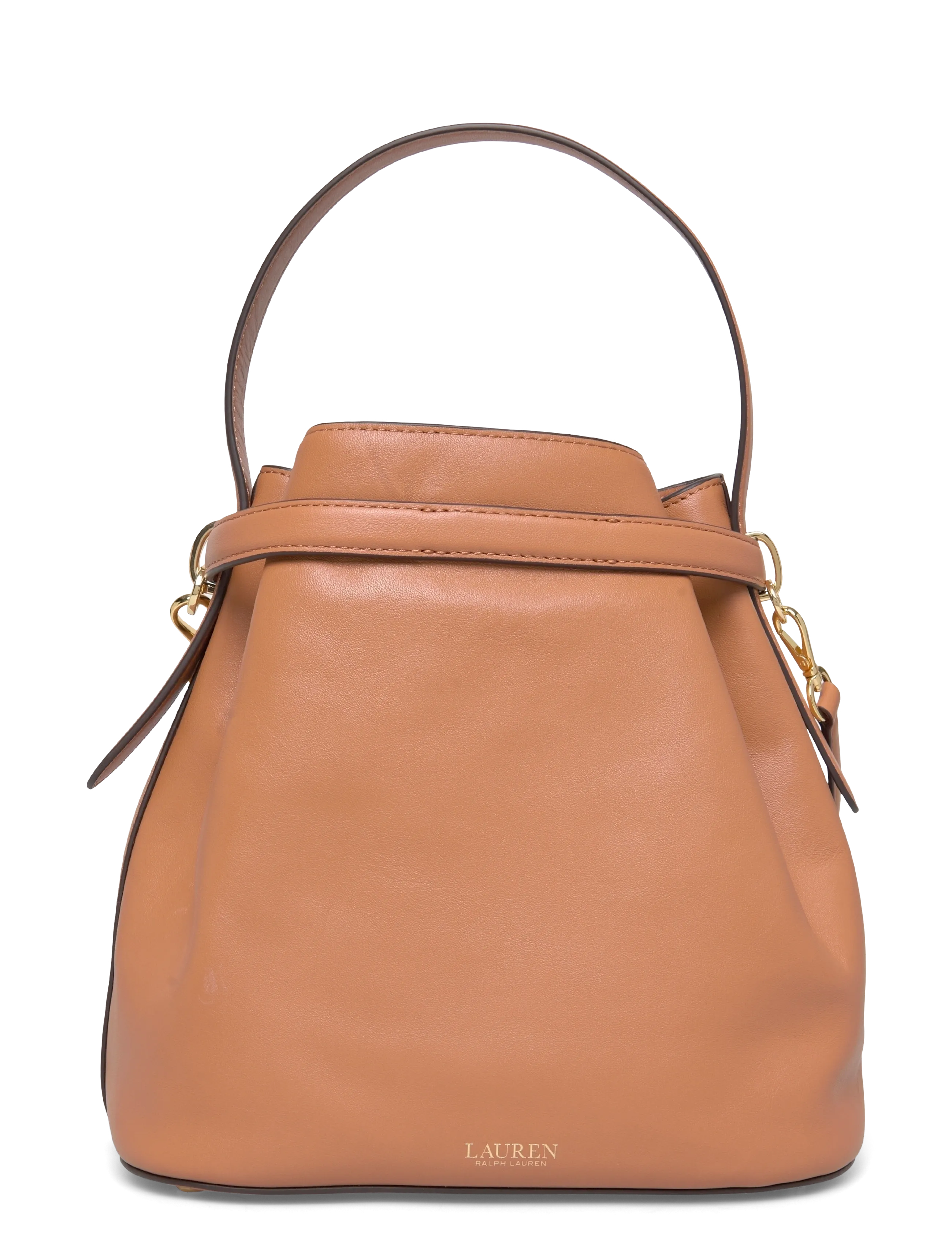 Lauren Ralph Lauren - Leather Medium Blaike Bucket Bag - everyday style - classic caramel - 1