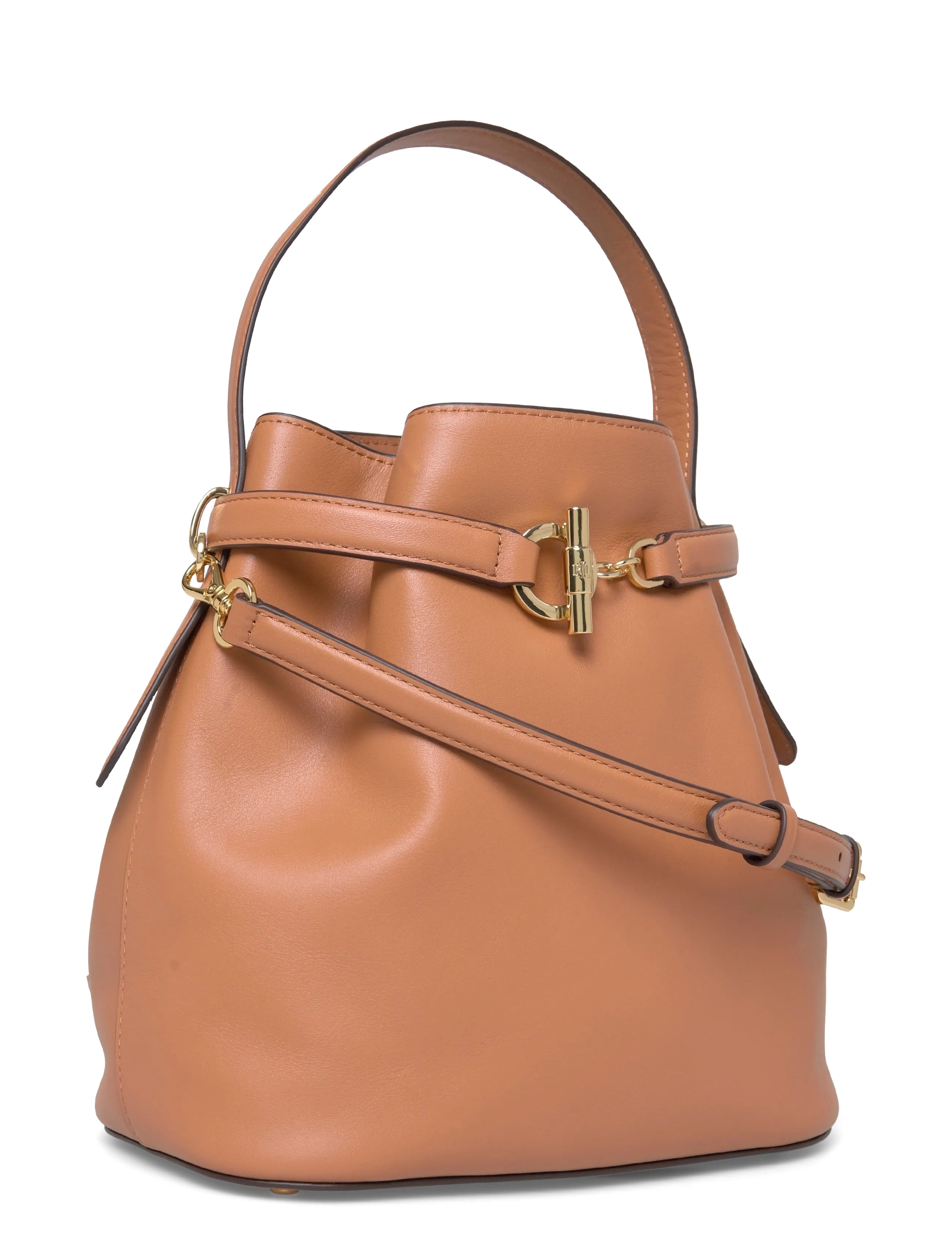 Lauren Ralph Lauren - Leather Medium Blaike Bucket Bag - everyday style - classic caramel - 2