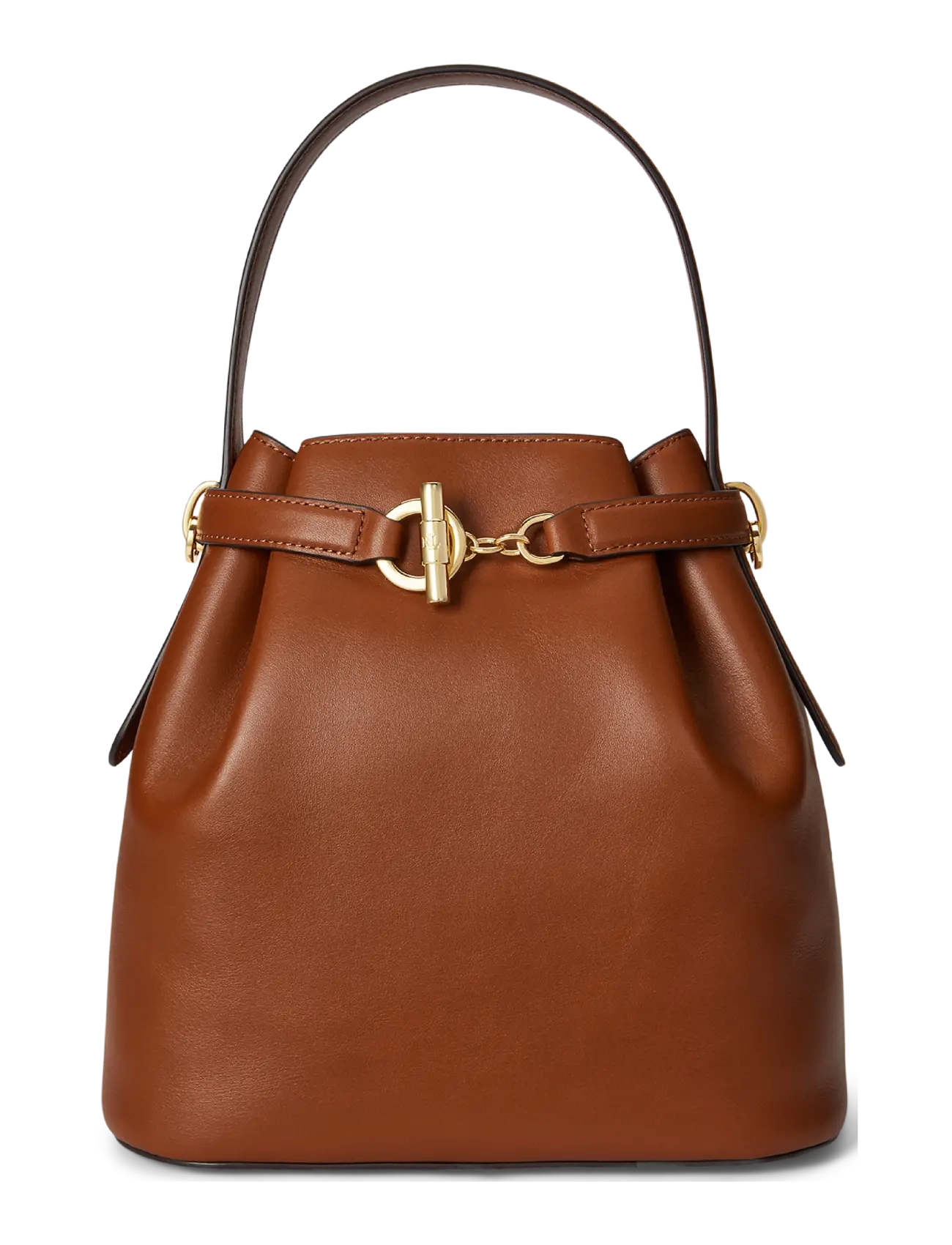Lauren Ralph Leather Medium Blaike Bucket Bag, One Size, Bags, Braun - Frauen
