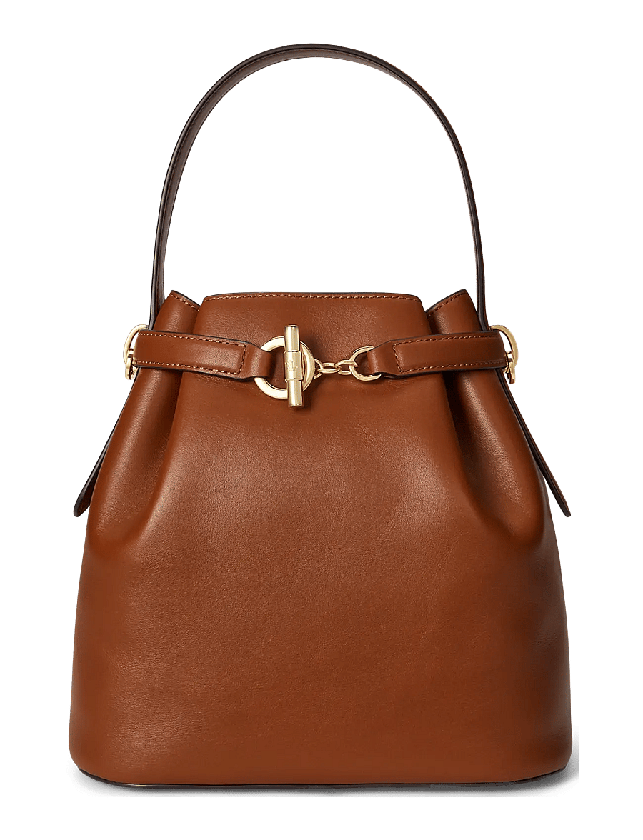 Lauren Ralph Lauren - Leather Medium Blaike Bucket Bag - everyday style - lauren tan - 0