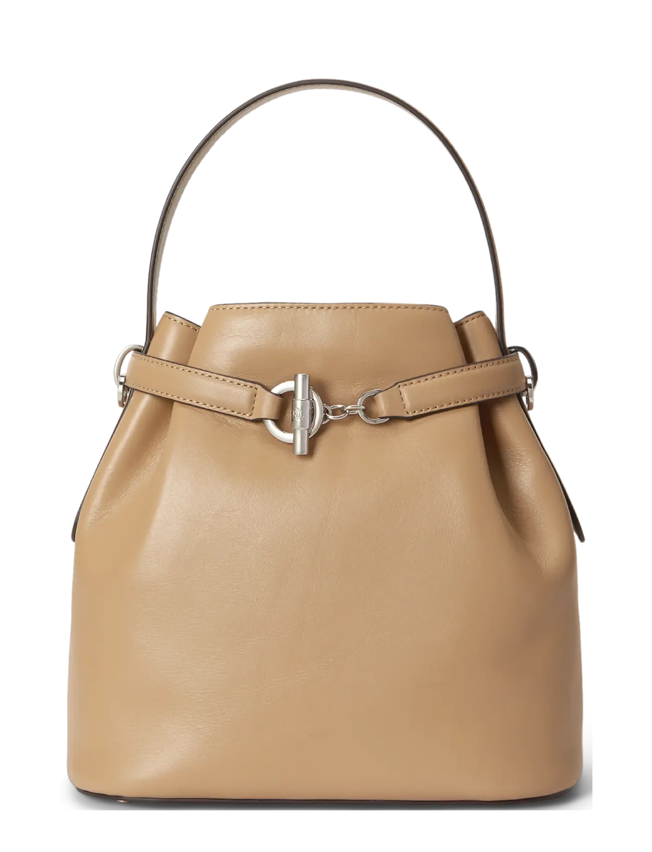 Lauren Ralph Lauren Leather Medium Blaike Bucket Bag, One Size, Beige, Tasker > Spande, Dame