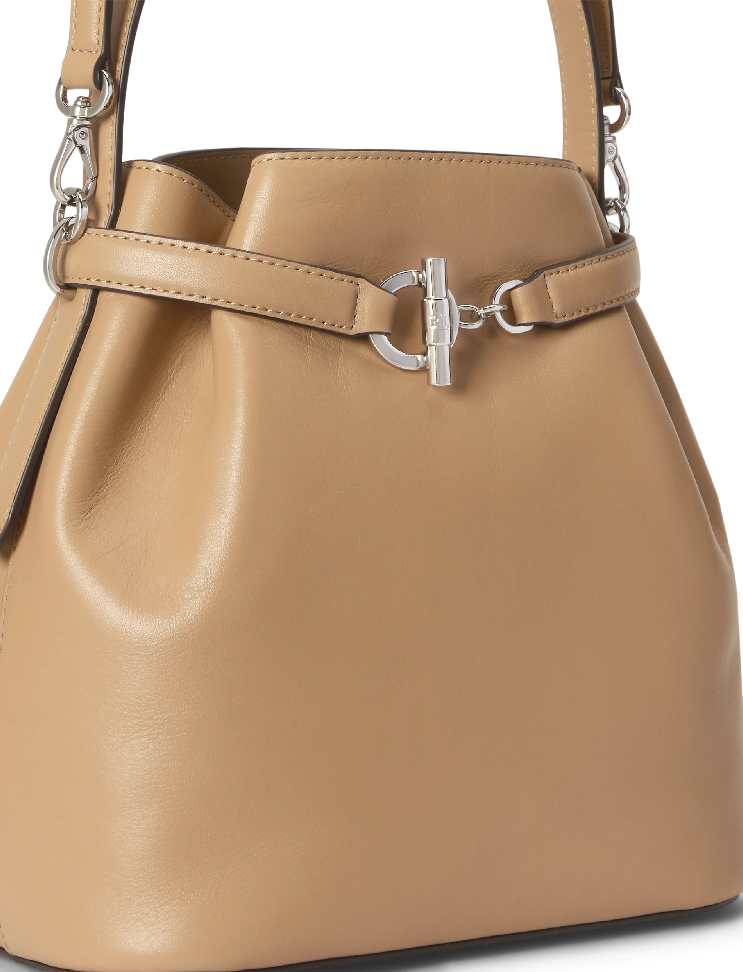 Lauren Ralph Lauren - Leather Medium Blaike Bucket Bag - hverdags stil - tan - 5