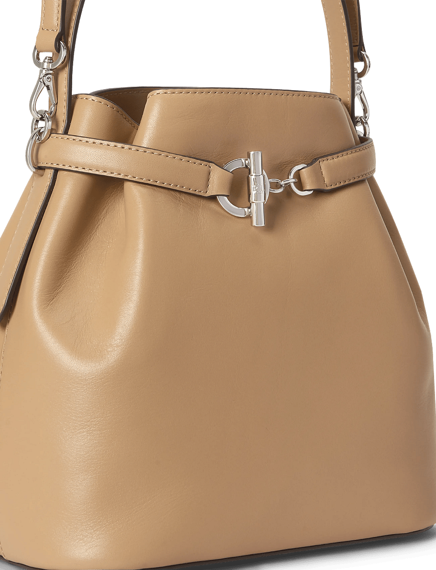Lauren Ralph Lauren - Leather Medium Blaike Bucket Bag - everyday style - tan - 5