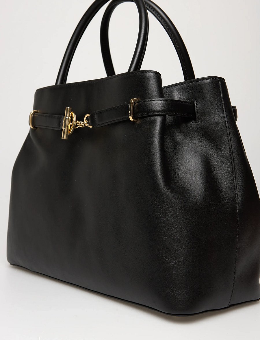 Lauren Ralph Lauren - Leather Large Blaike Satchel - besondere anlässe - black - 4