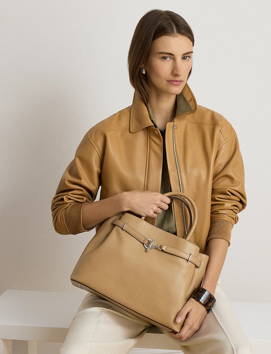 Lauren Ralph Lauren - Leather Large Blaike Satchel - besondere anlässe - tan - 4