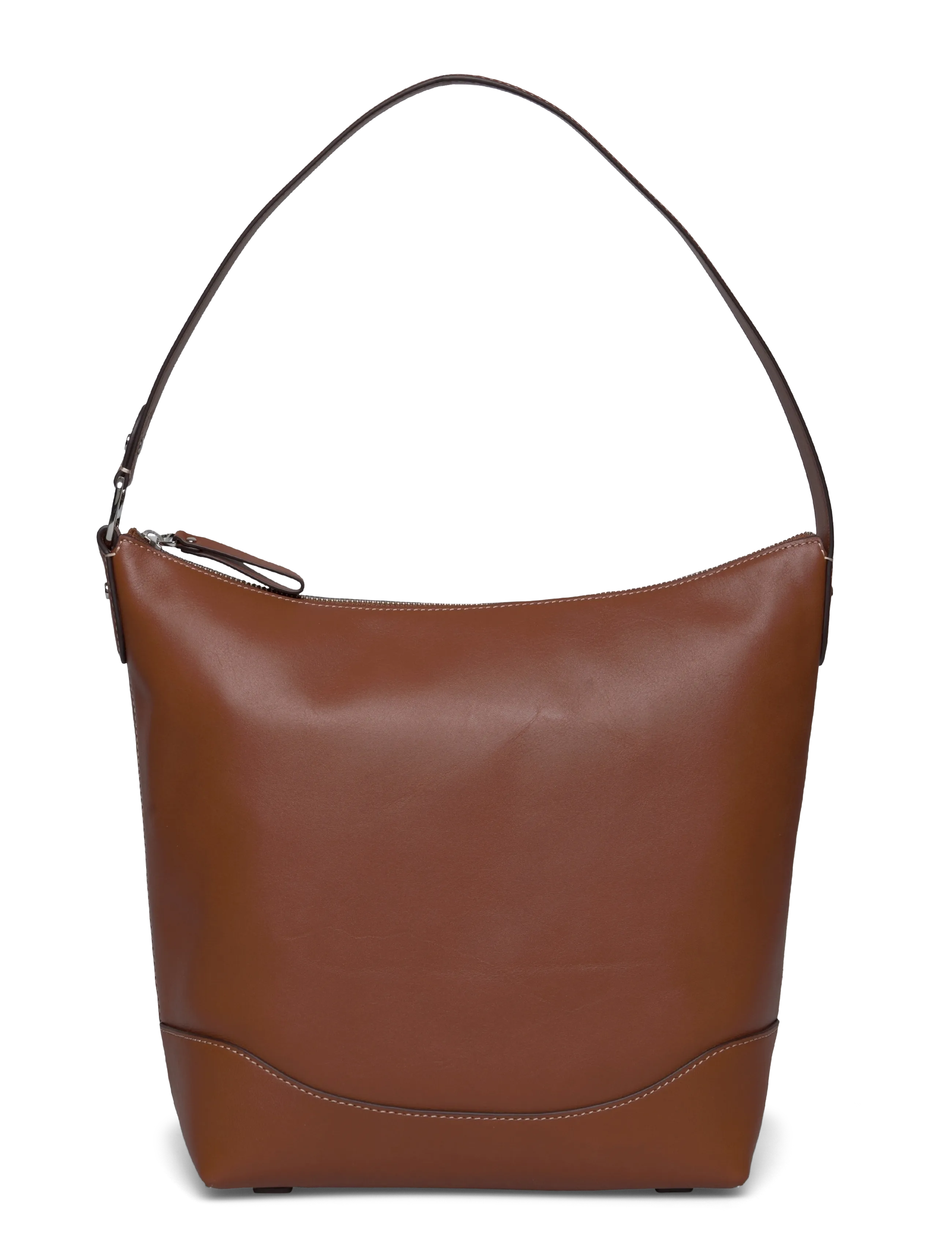 Lauren Ralph Leather Large Tasha Bucket Bag, One Size, Bags, Braun - Top Handle Frauen