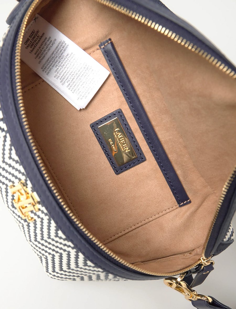 Lauren Ralph Lauren - Herringbone Woven Marcy Belt Bag - gürteltaschen - refined navy/soft - 5