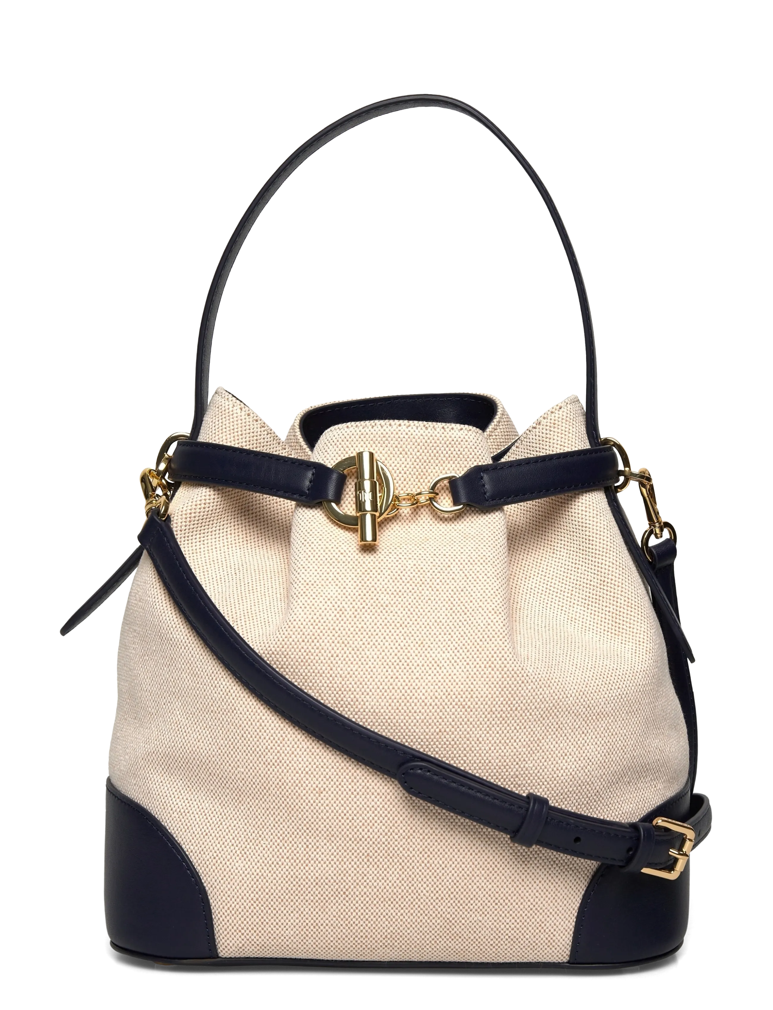 Lauren Ralph Lauren Canvas Medium Blaike Bucket Bag, Kvinder, Canvas Spandtaske, Hvid, Str: ONE SIZE