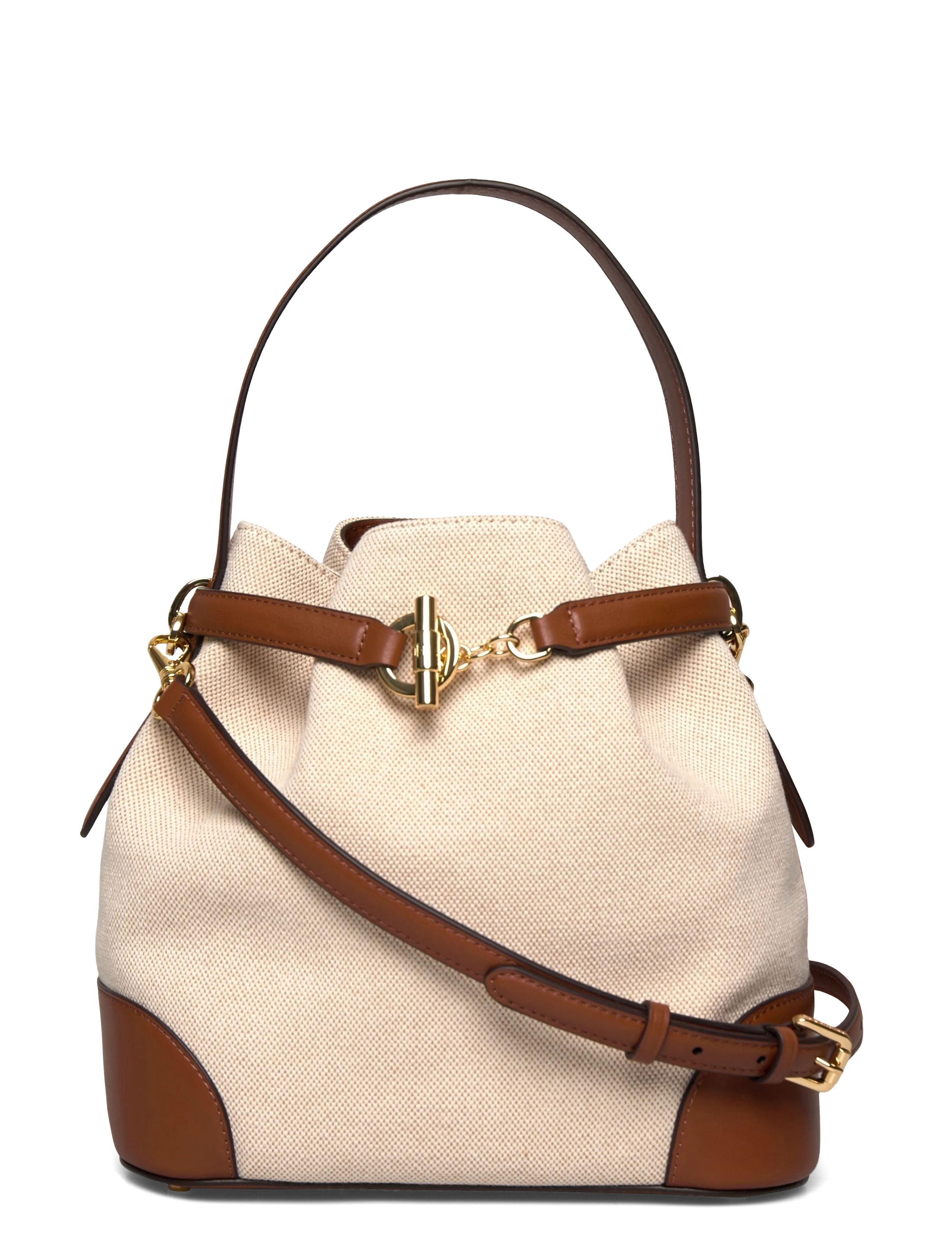 Lauren Ralph Lauren Canvas Medium Blaike Bucket Bag - Väskor - NTRL/BUFF CANVAS / beige