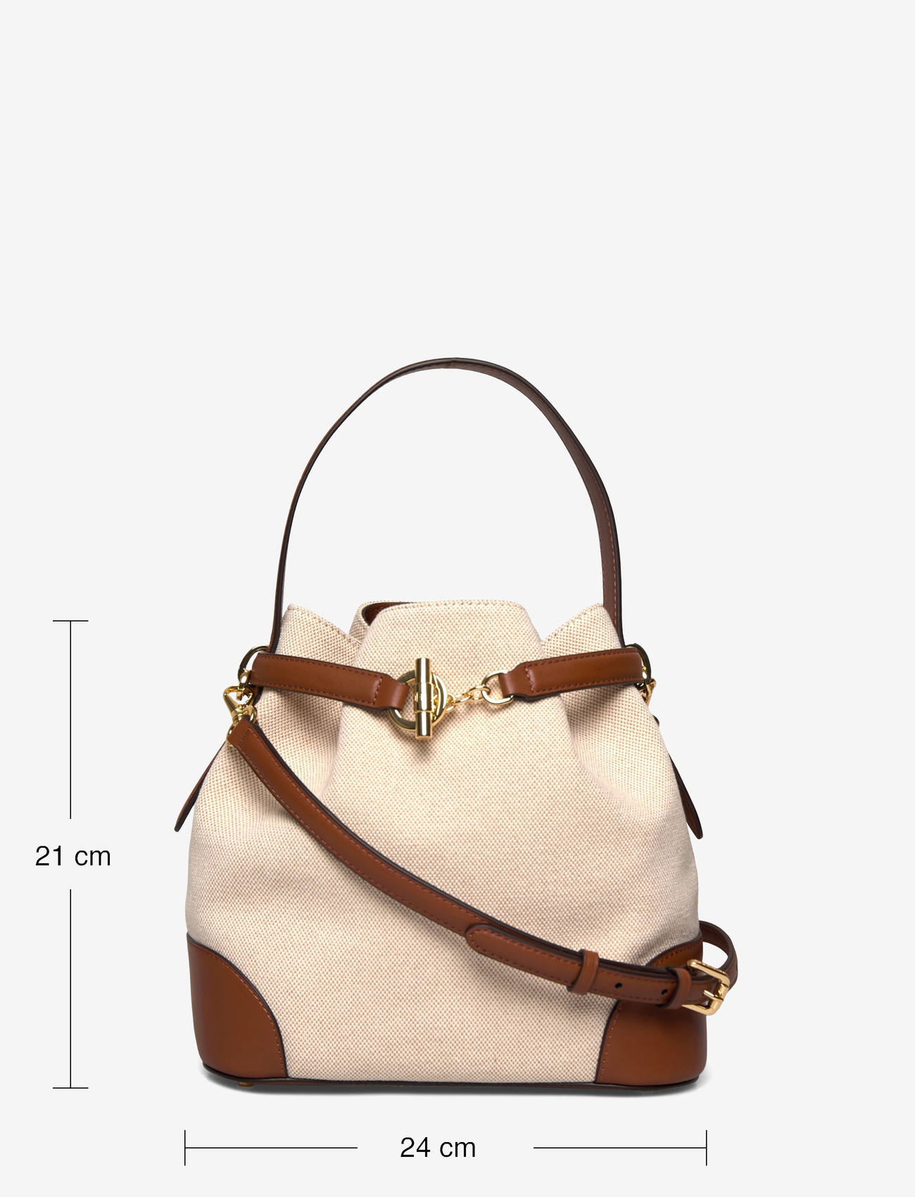 Lauren Ralph Lauren - Canvas Medium Blaike Bucket Bag - bucket bags - ntrl/buff canvas - 3