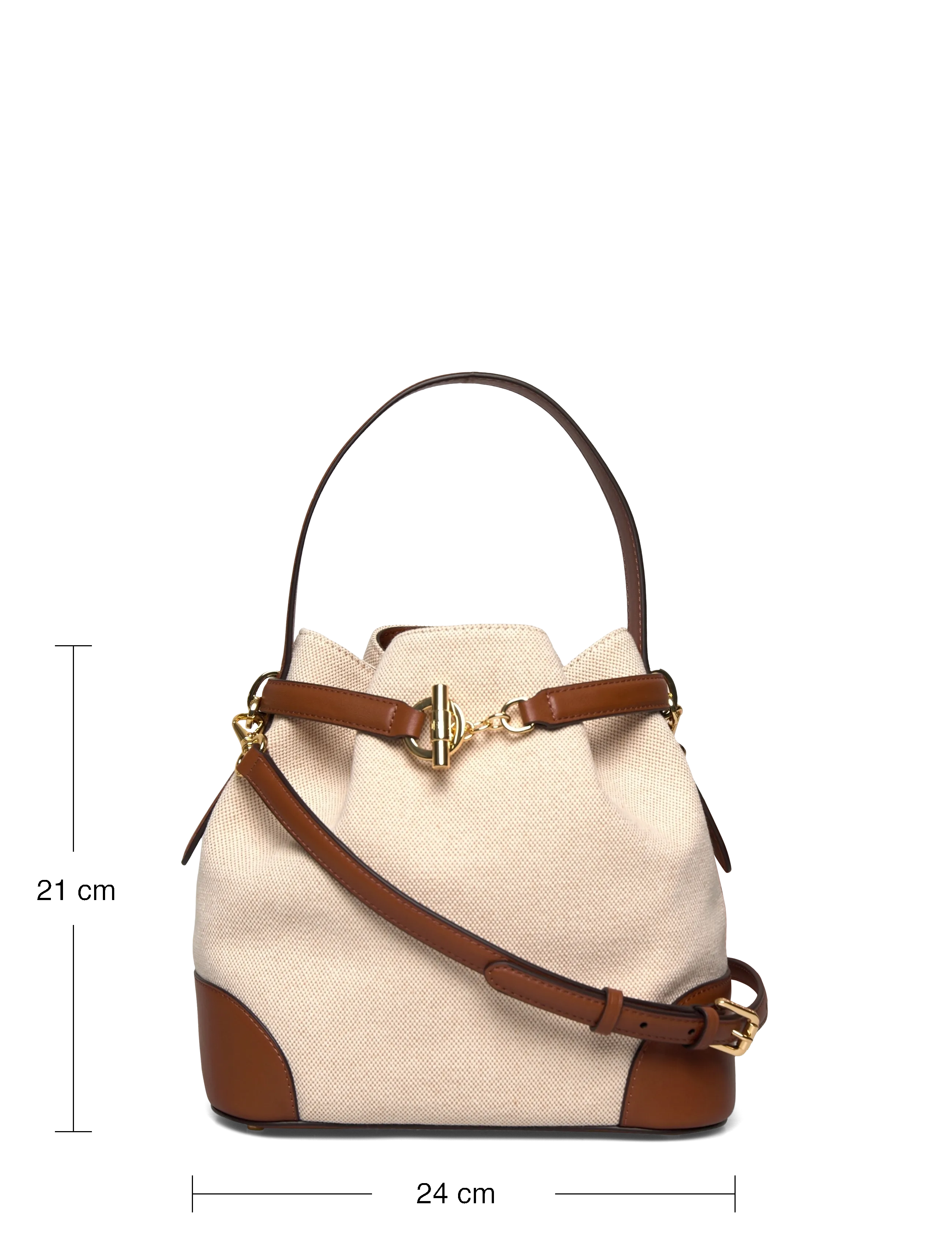 Lauren Ralph Lauren - Canvas Medium Blaike Bucket Bag - bucket bags - ntrl/buff canvas - 3