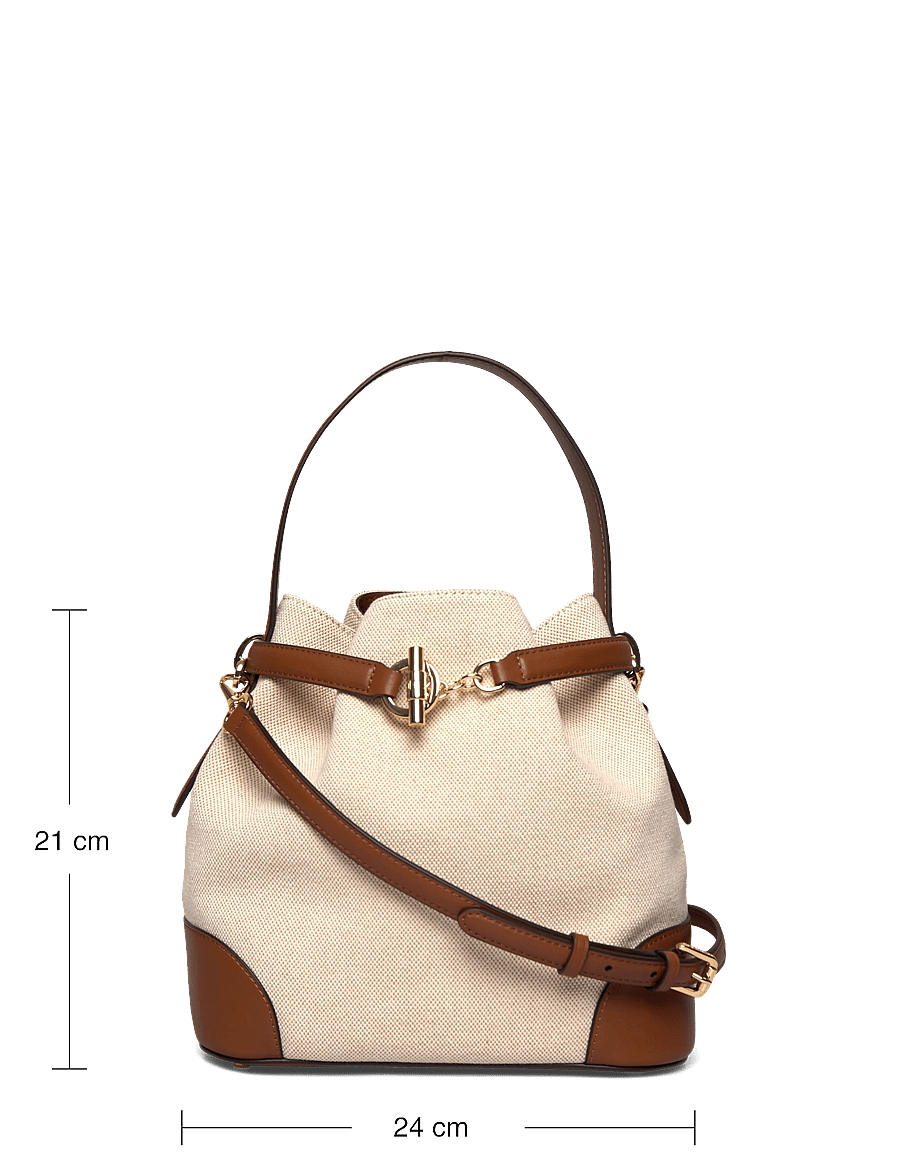 Lauren Ralph Lauren - Canvas Medium Blaike Bucket Bag - bucket bags - ntrl/buff canvas - 3
