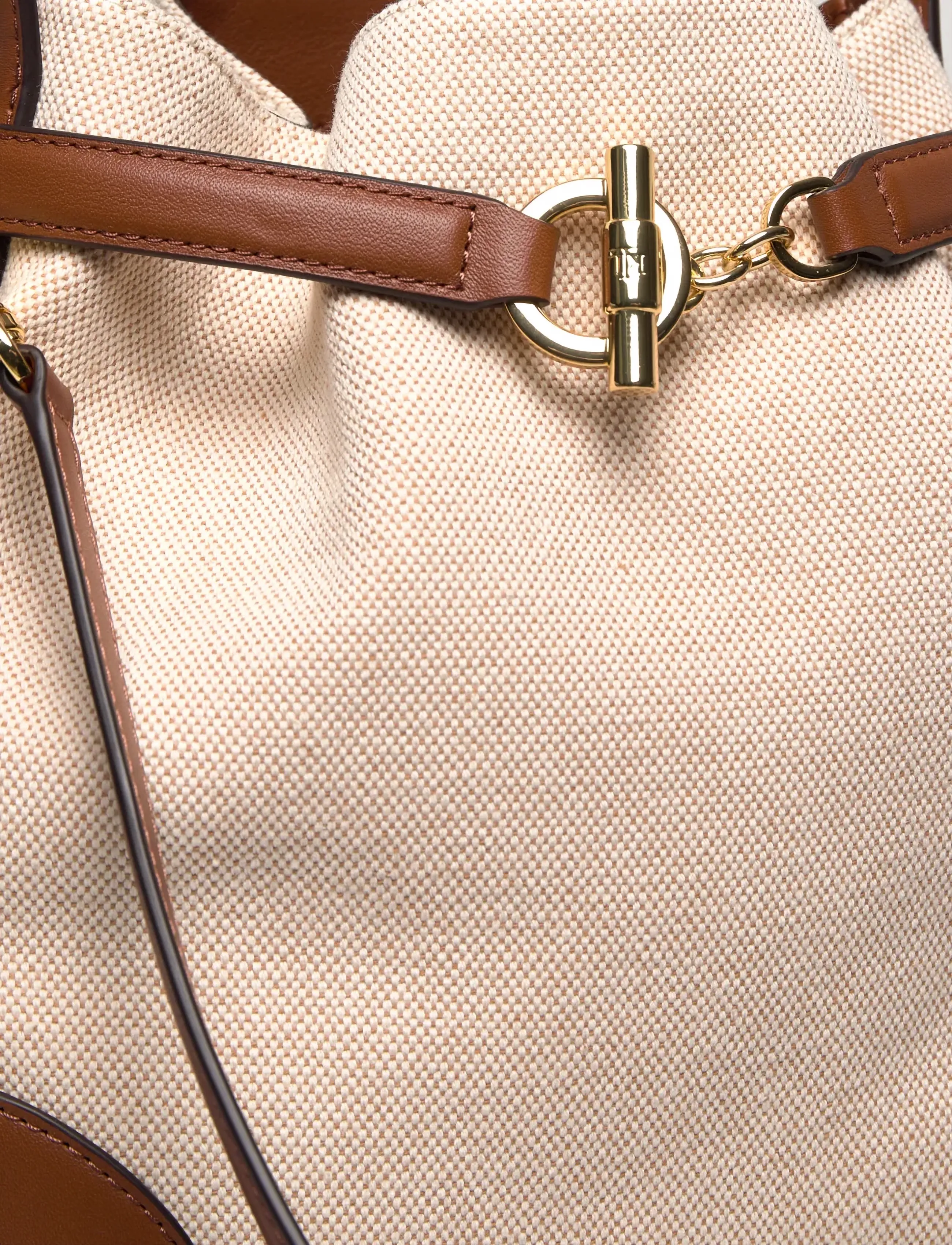 Lauren Ralph Lauren - Canvas Medium Blaike Bucket Bag - bucket bags - ntrl/buff canvas - 4