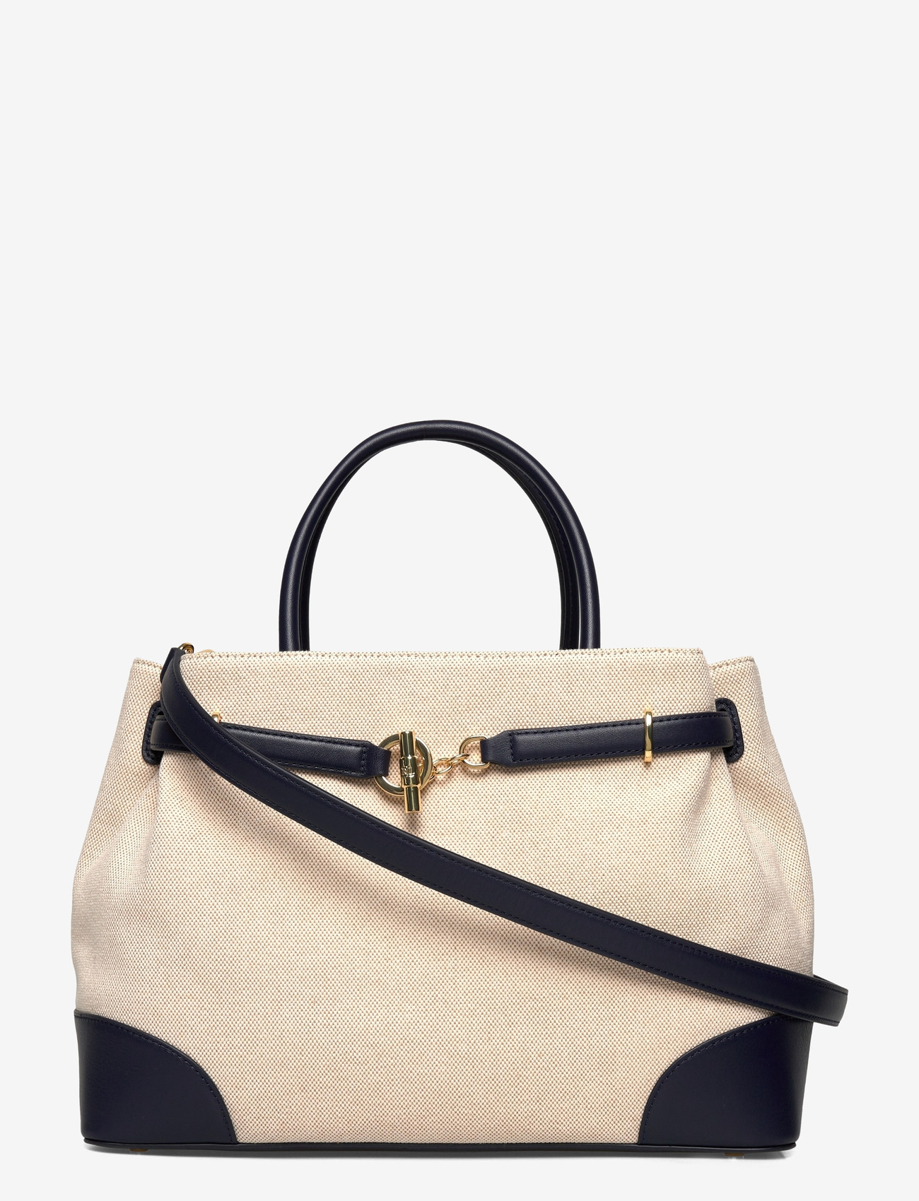 Lauren Ralph Lauren - Cross-Dyed Canvas Large Blaike Satchel - speciella tillfällen - ntrl/buff canvas - 0