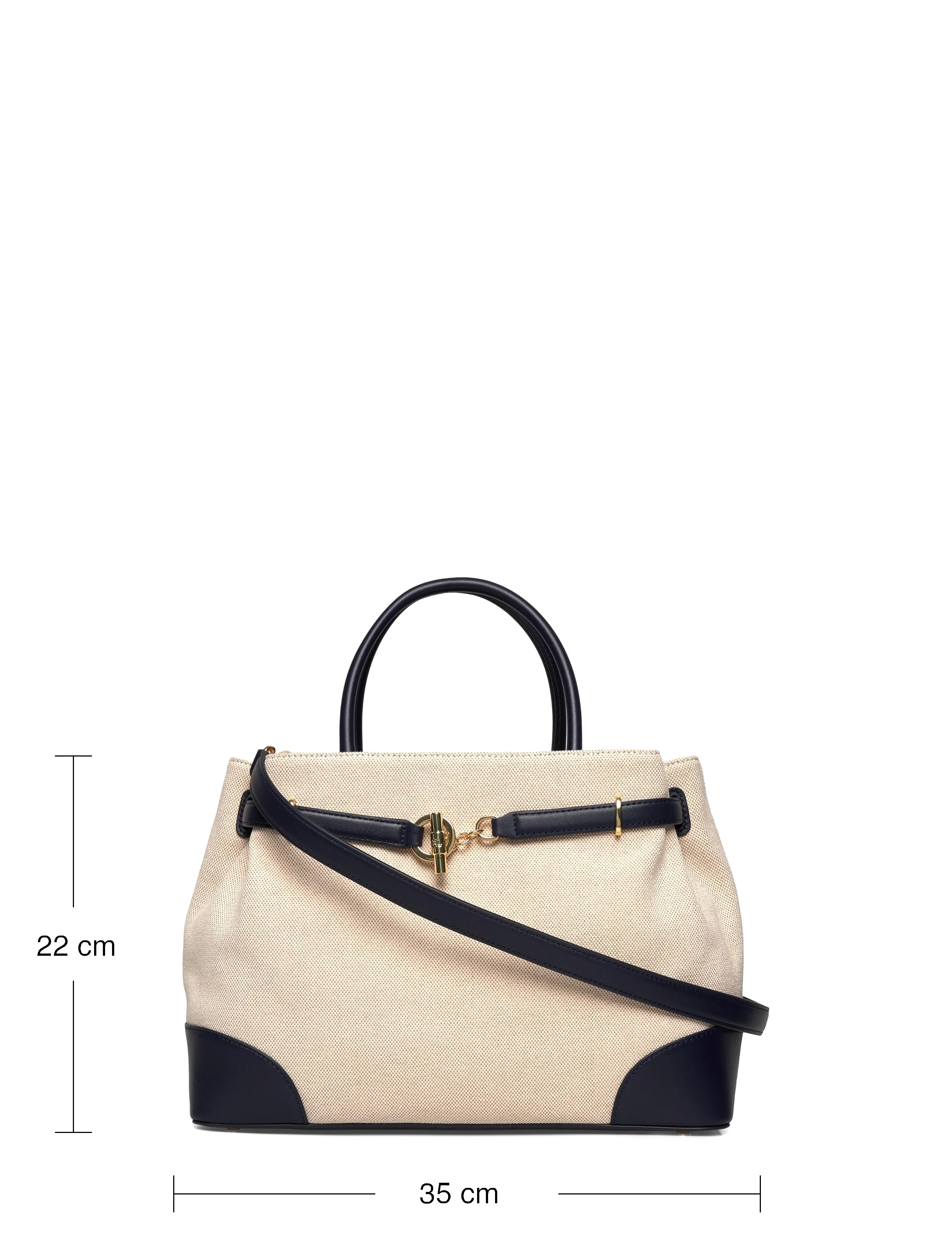 Lauren Ralph Lauren - Cross-Dyed Canvas Large Blaike Satchel - hverdags stil - ntrl/buff canvas - 3