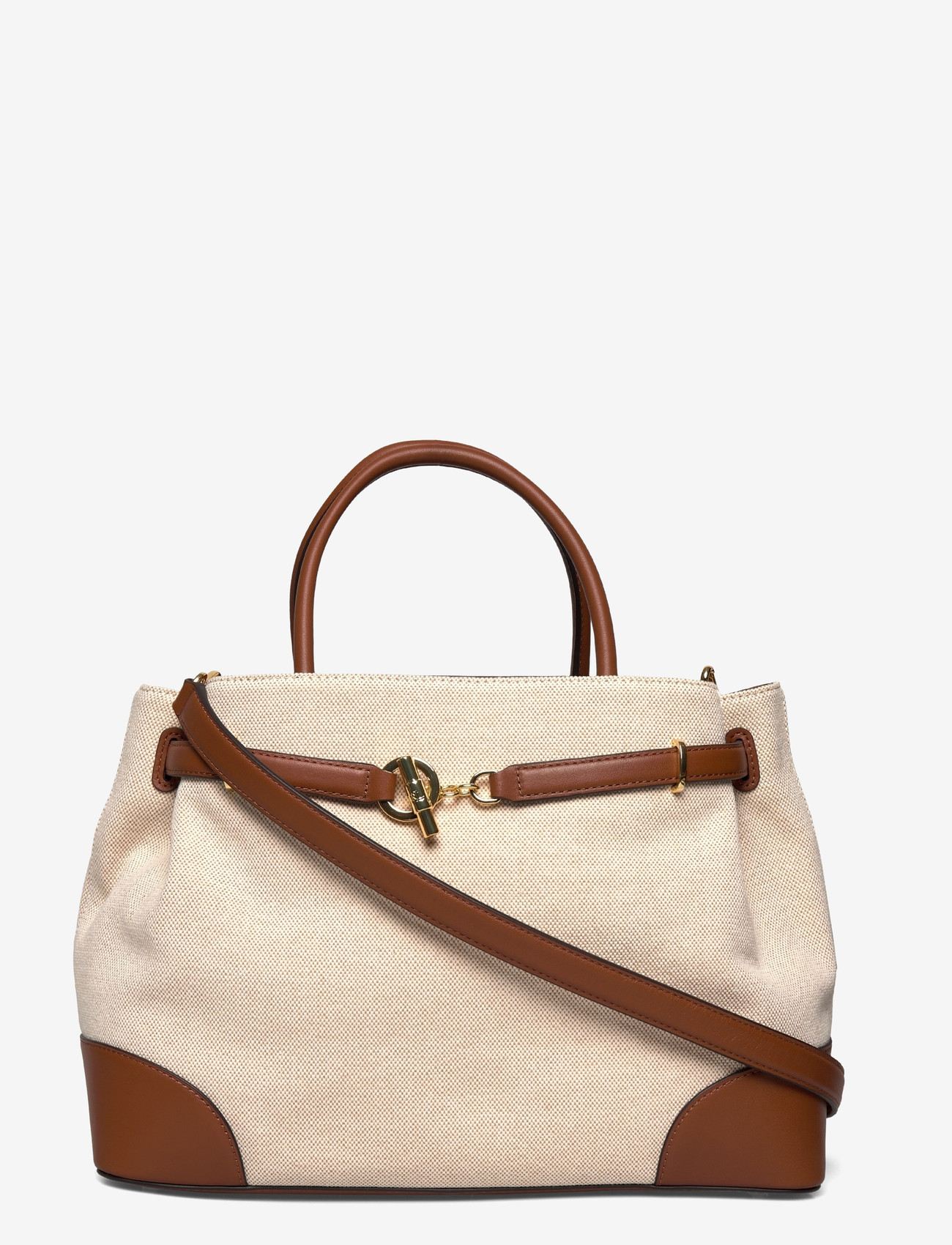 Lauren Ralph Lauren - Cross-Dyed Canvas Large Blaike Satchel - speciella tillfällen - ntrl/buff canvas - 0