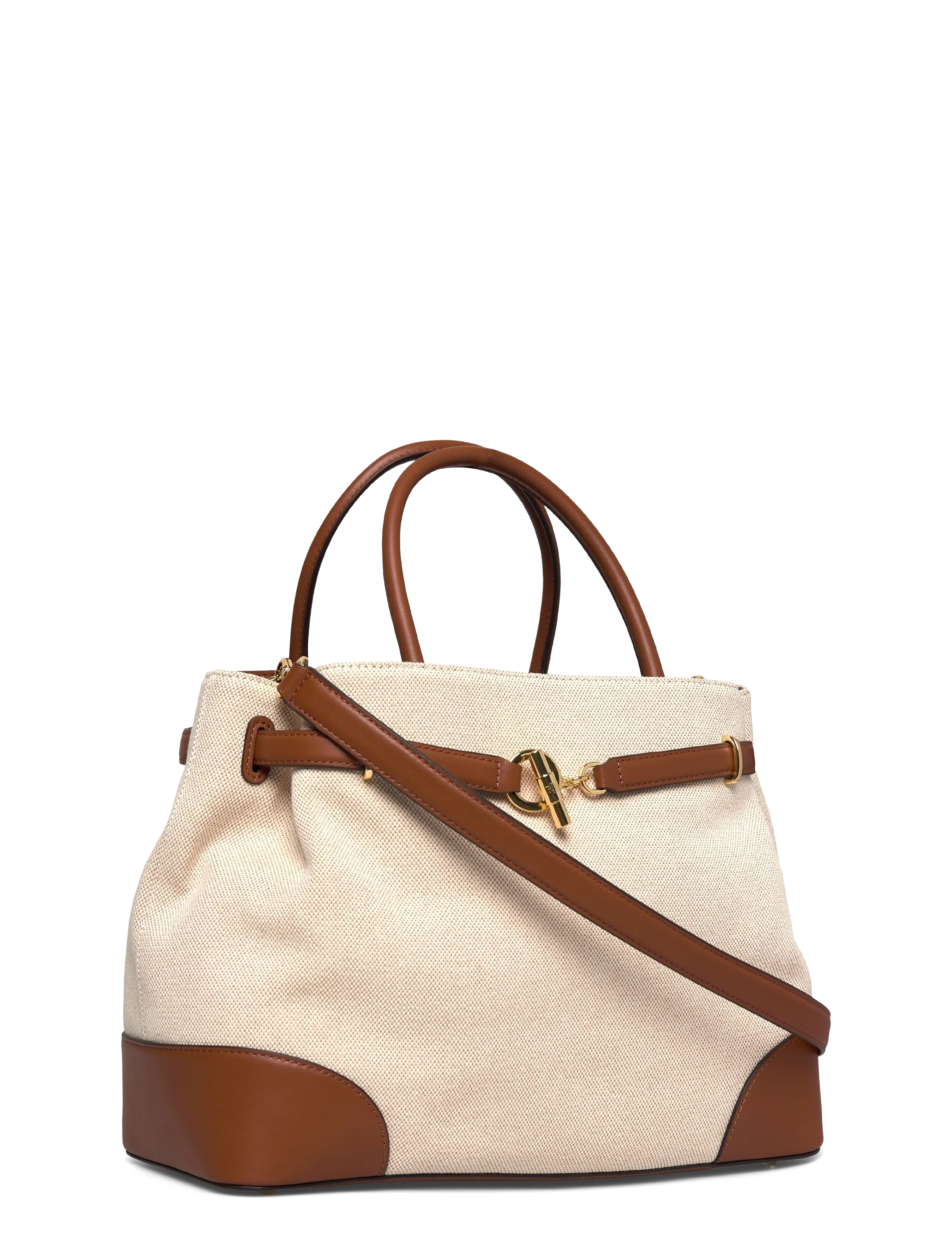 Lauren Ralph Lauren - Cross-Dyed Canvas Large Blaike Satchel - hverdags stil - ntrl/buff canvas - 2