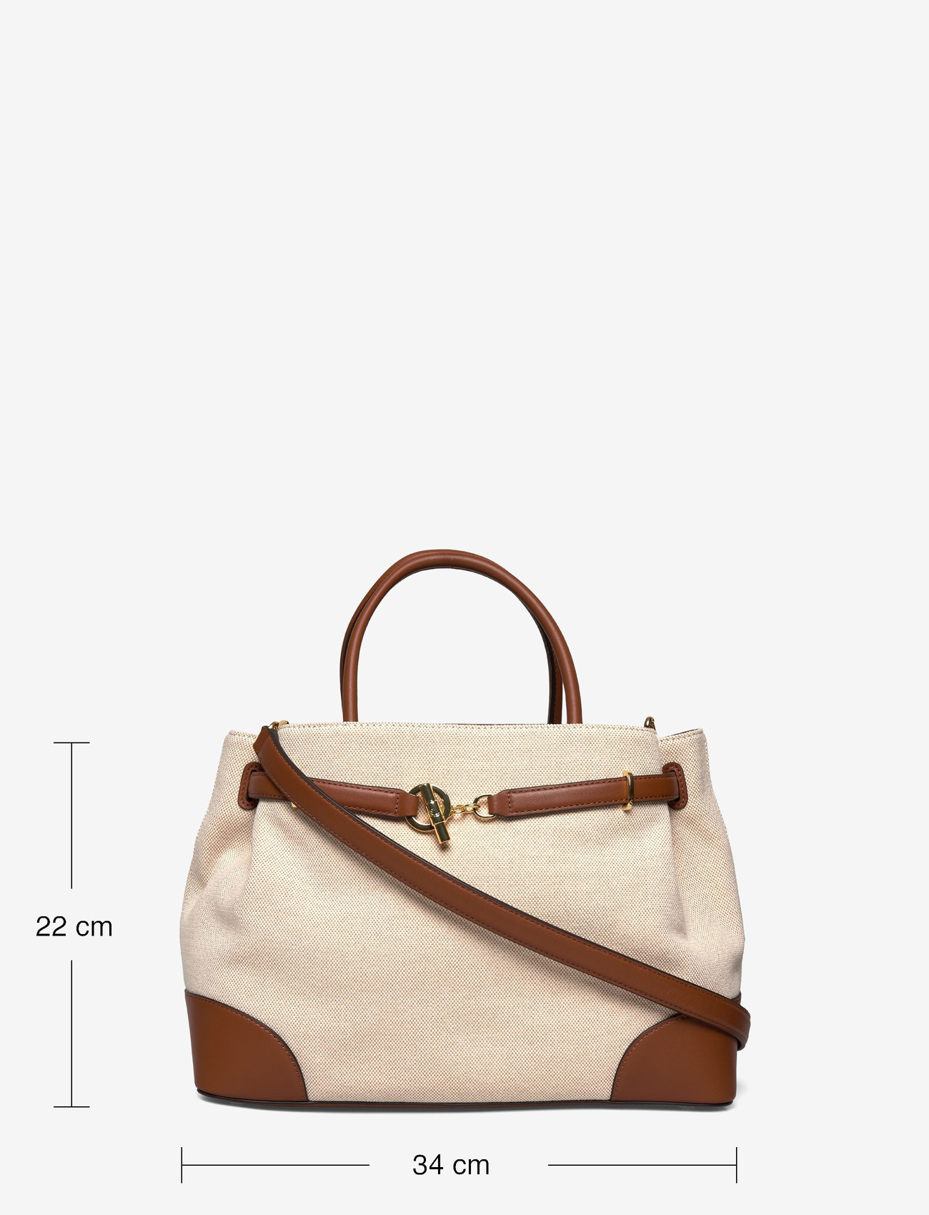 Lauren Ralph Lauren - Cross-Dyed Canvas Large Blaike Satchel - speciella tillfällen - ntrl/buff canvas - 3