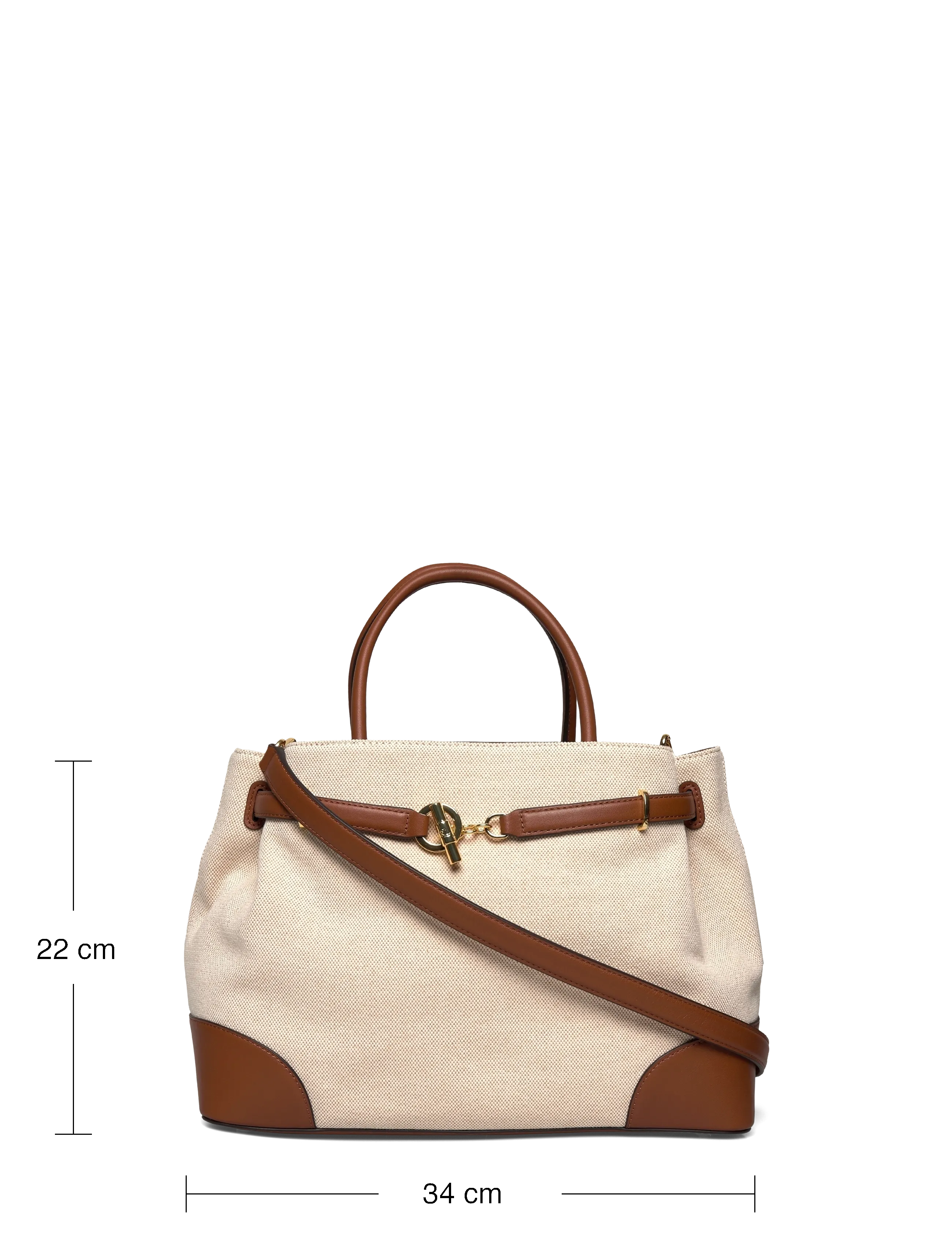 Lauren Ralph Lauren - Cross-Dyed Canvas Large Blaike Satchel - hverdags stil - ntrl/buff canvas - 3