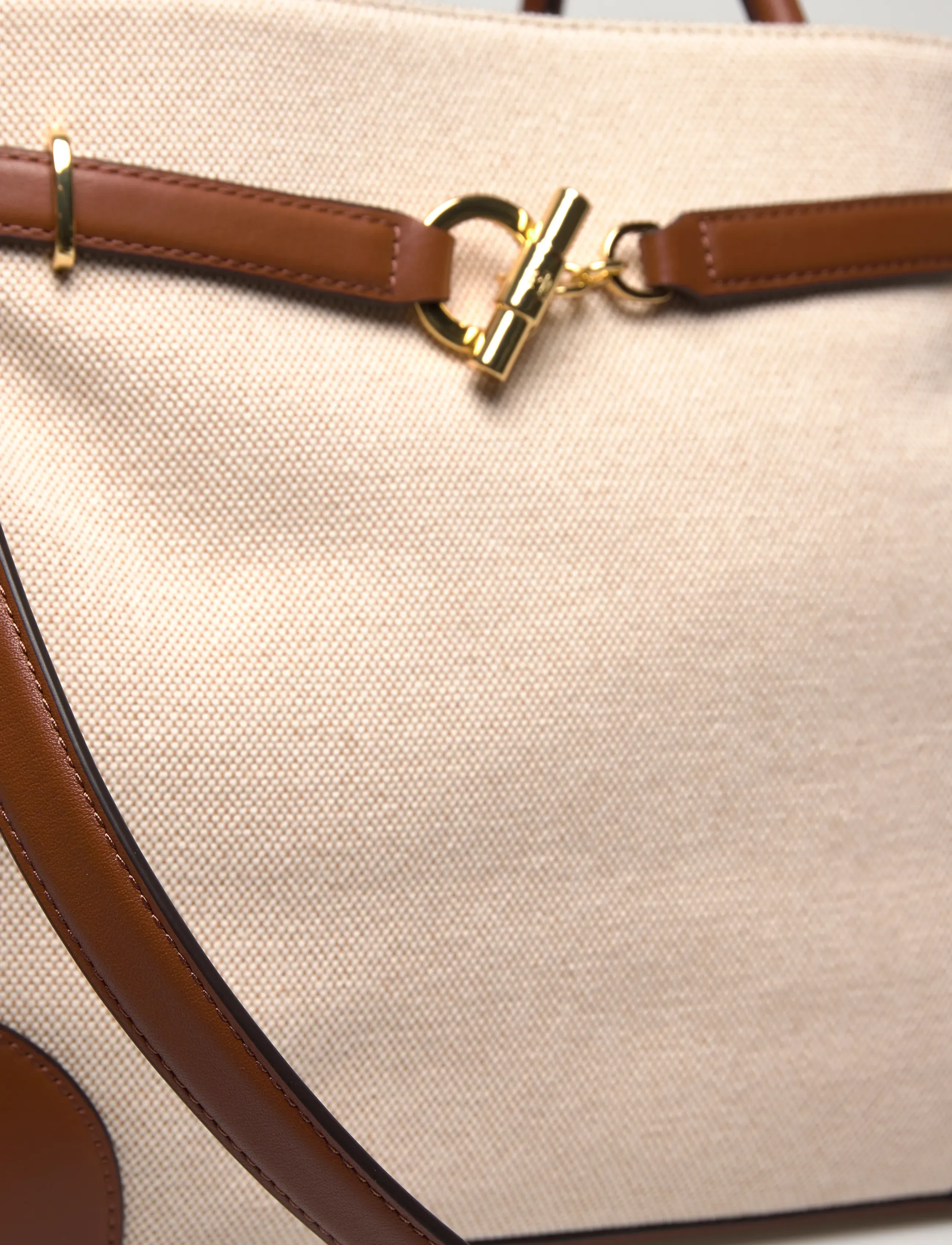 Lauren Ralph Lauren - Cross-Dyed Canvas Large Blaike Satchel - hverdags stil - ntrl/buff canvas - 4