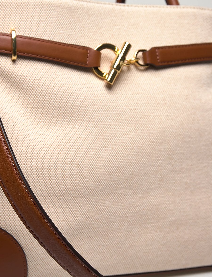 Lauren Ralph Lauren - Cross-Dyed Canvas Large Blaike Satchel - alltags-style - ntrl/buff canvas - 4