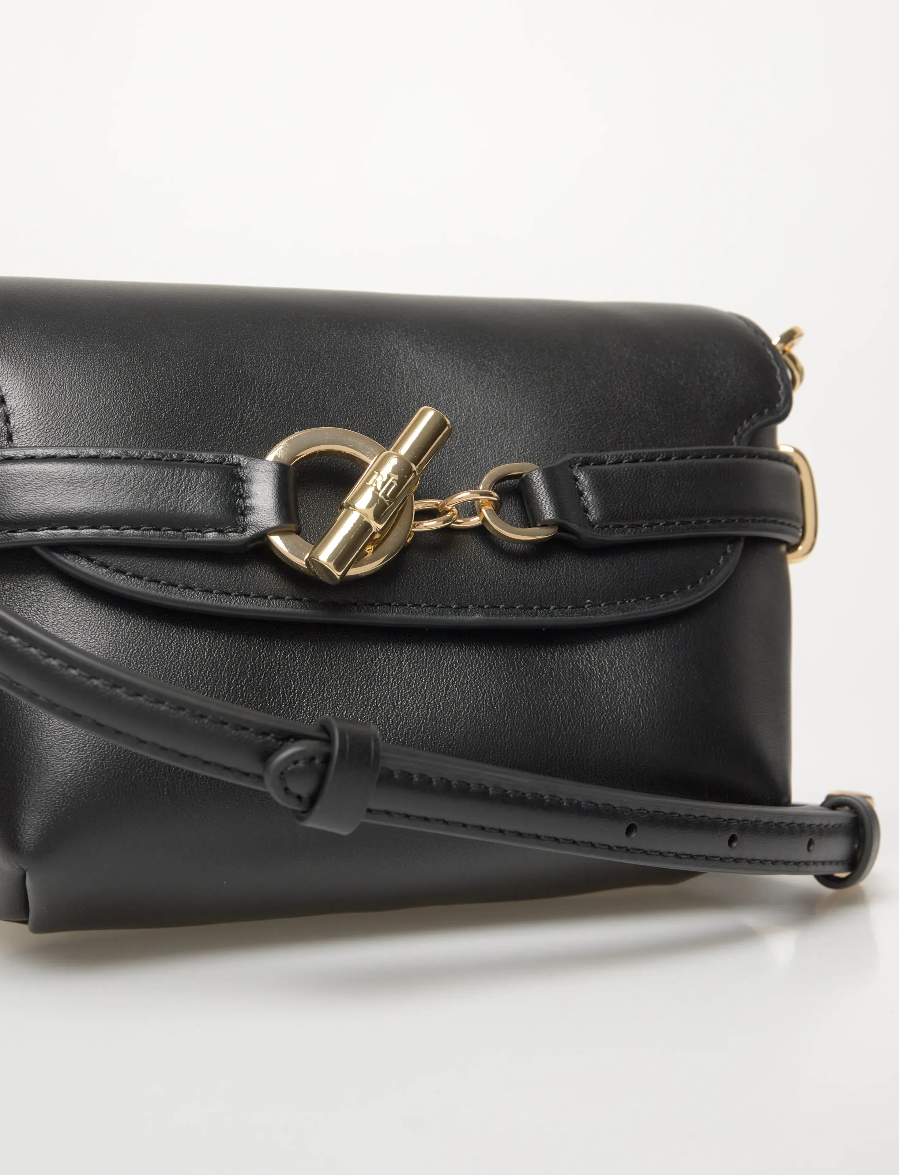 Lauren Ralph Lauren - Leather Small Blaike Crossbody Bag - crossbody bags - black - 4