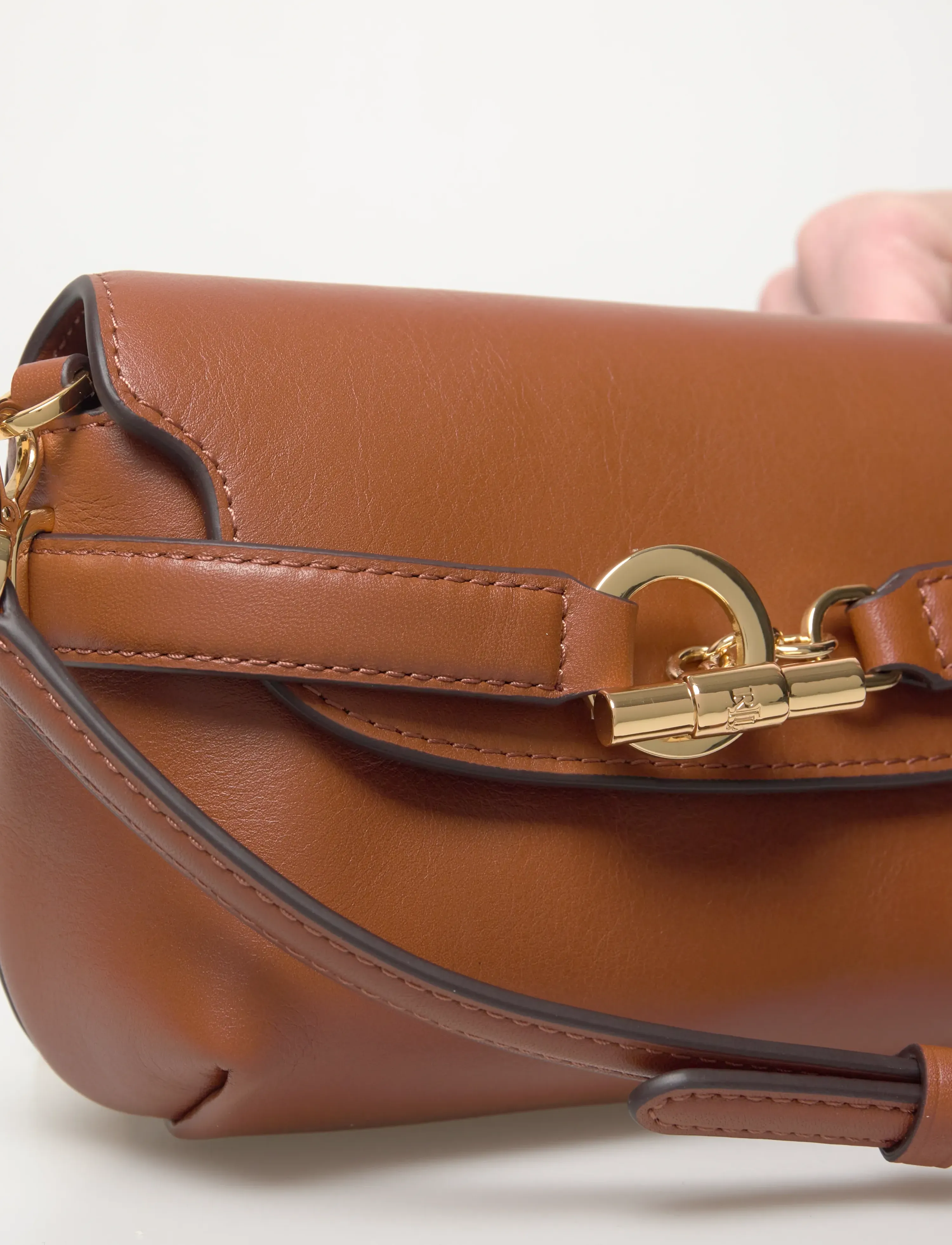 Lauren Ralph Lauren - Leather Small Blaike Crossbody Bag - crossbody bags - lauren tan - 4