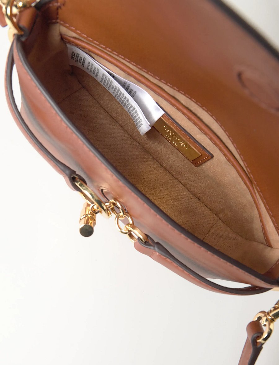 Lauren Ralph Lauren - Leather Small Blaike Crossbody Bag - crossbody bags - lauren tan - 5
