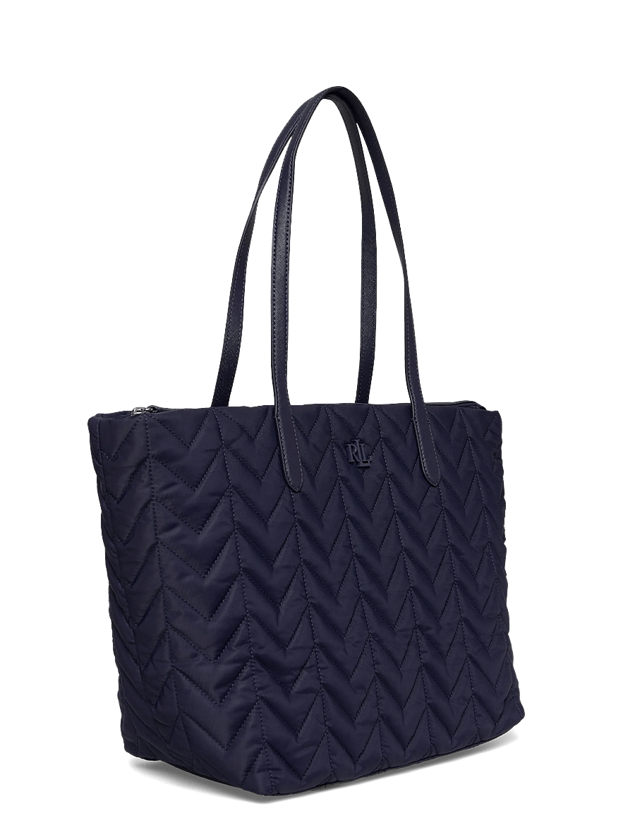 Lauren Ralph Lauren - Quilted Extra-Large Stevie Zip Tote Bag - tote bags - refined navy - 2