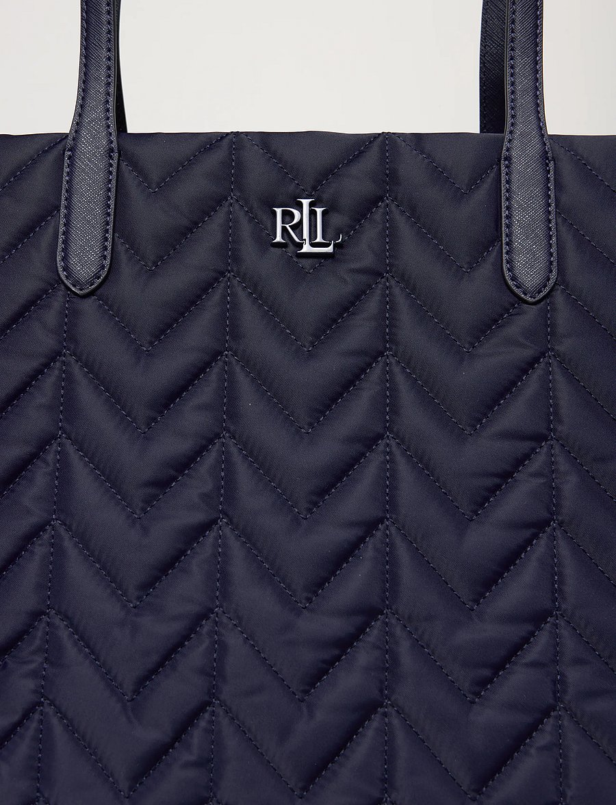 Lauren Ralph Lauren - Quilted Extra-Large Stevie Zip Tote Bag - tote bags - refined navy - 4