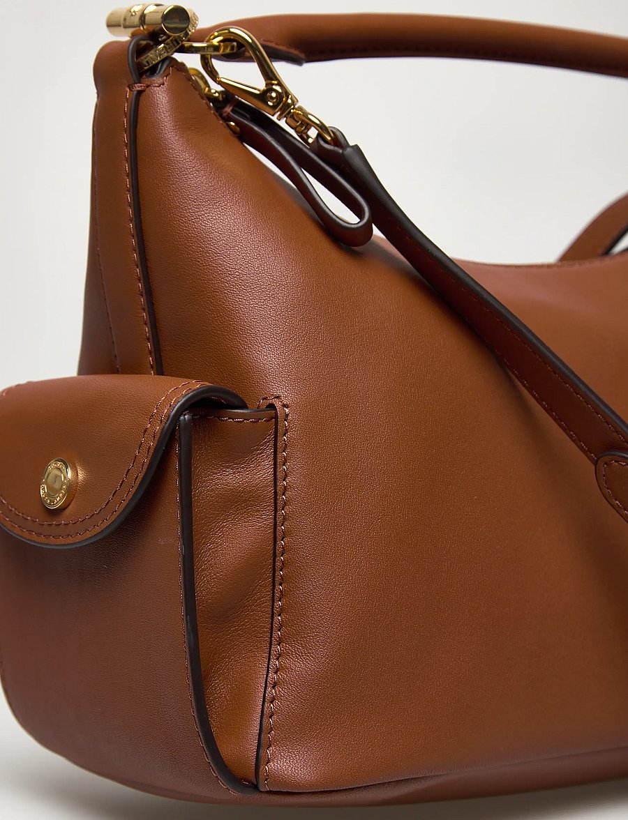 Lauren Ralph Lauren - Nappa Leather Small Blaike Shoulder Bag - hverdags stil - lauren tan - 4