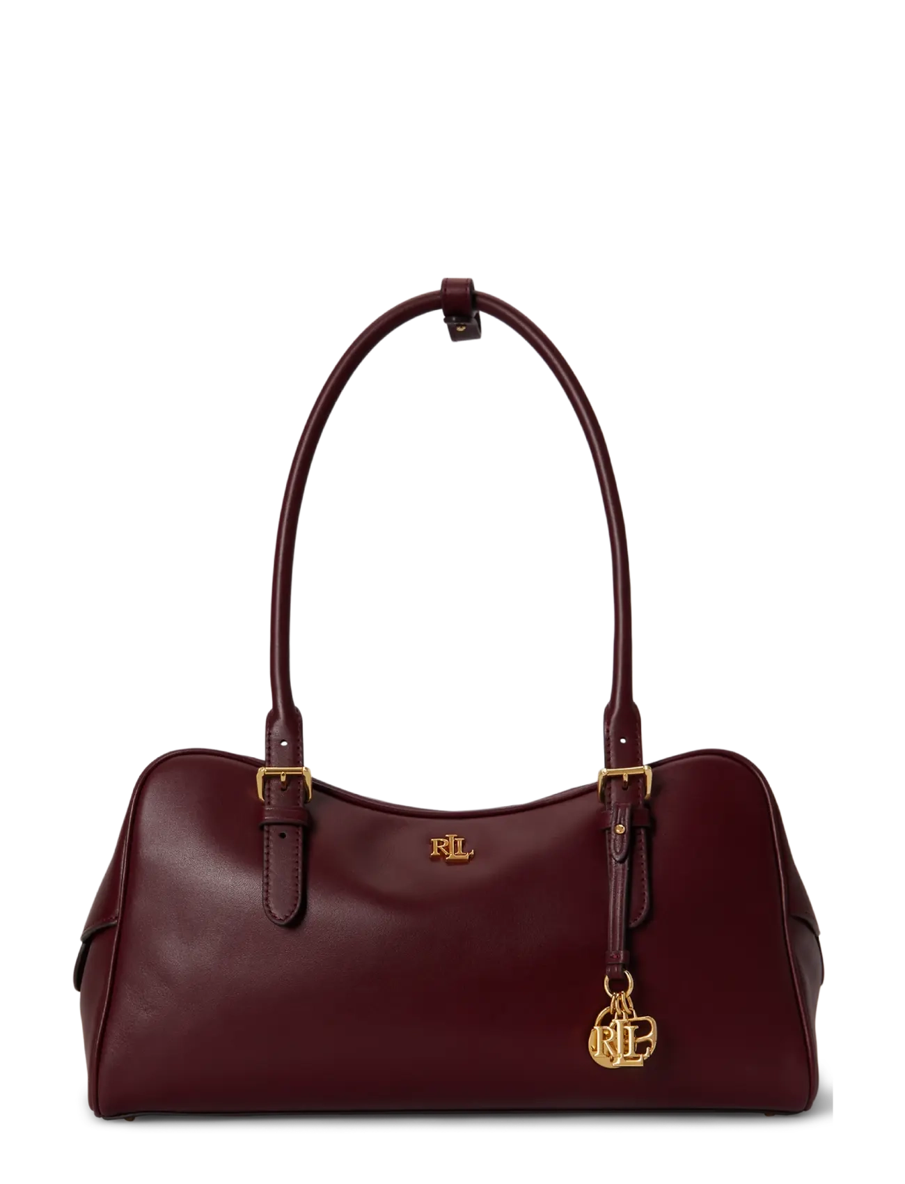 Lauren Ralph Lauren Leather Large Marcy Zip Satchel - New arrivals - DARK GARNET / burgundy