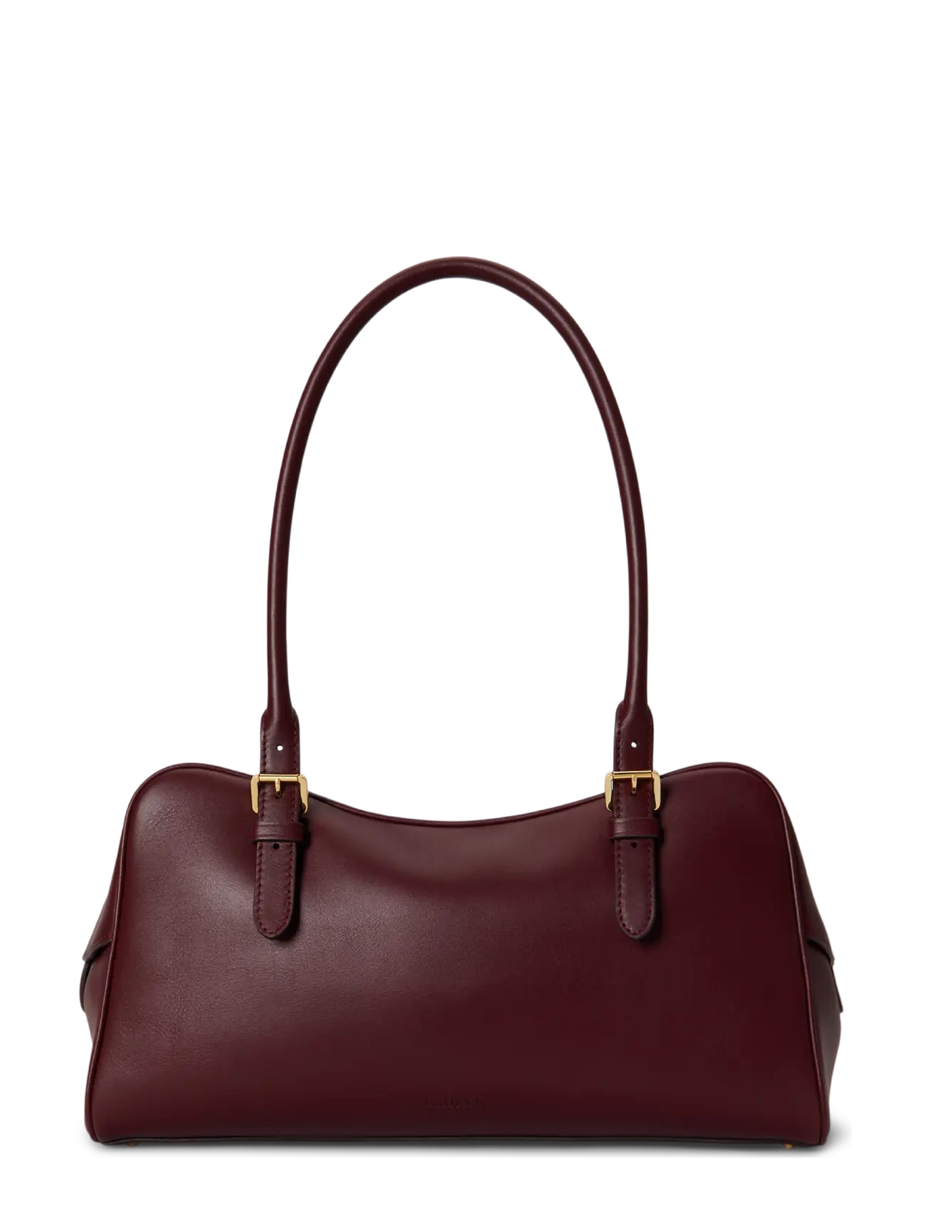 Lauren Ralph Lauren - Leather Large Marcy Zip Satchel - everyday style - dark garnet - 1