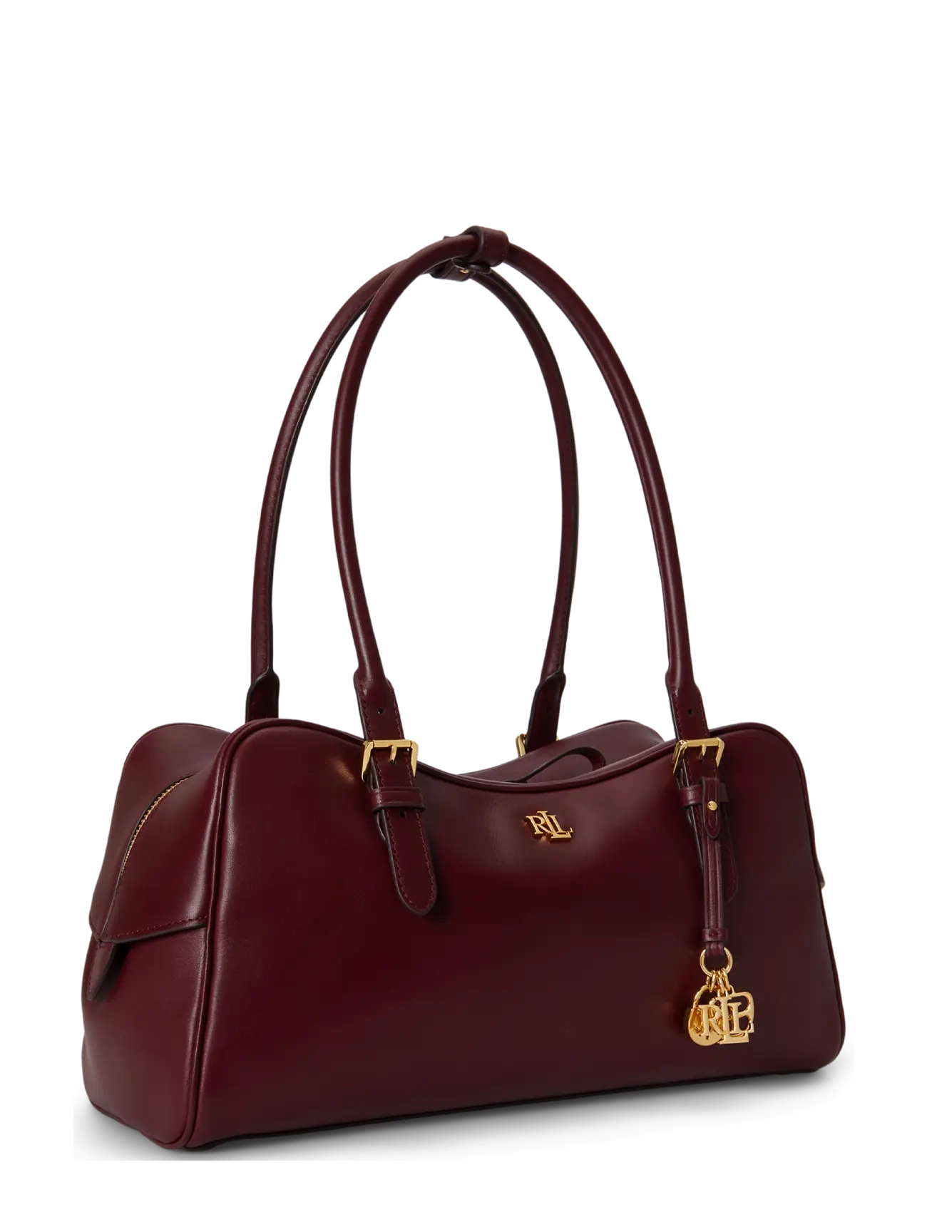 Lauren Ralph Lauren - Leather Large Marcy Zip Satchel - everyday style - dark garnet - 2
