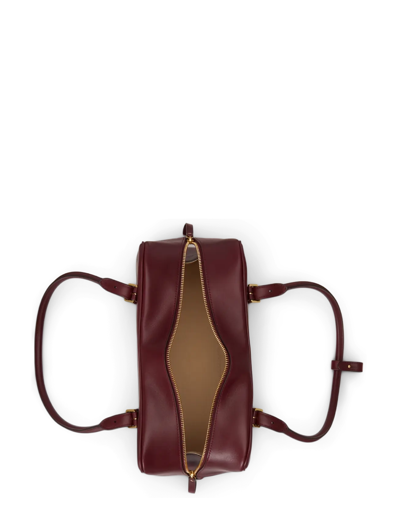 Lauren Ralph Lauren - Leather Large Marcy Zip Satchel - everyday style - dark garnet - 3