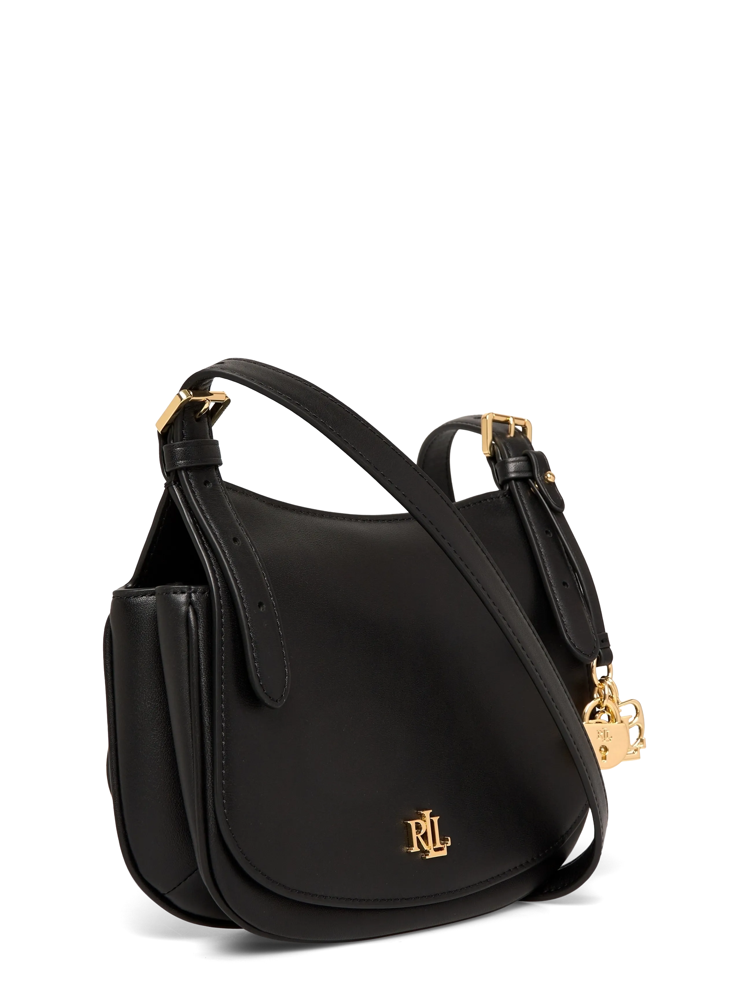 Lauren Ralph Lauren - Leather Medium Marcy Crossbody Bag - crossbody bags - black - 2